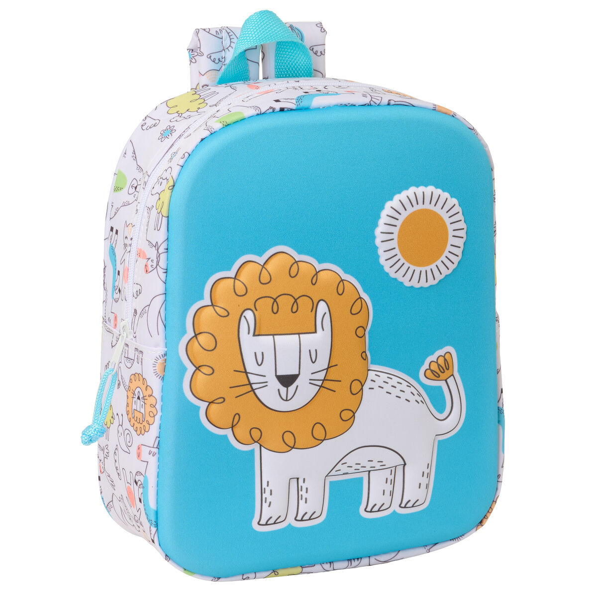 Barnryggsäck Safta Blå Vit 22 x 27 x 10 cm 3D
