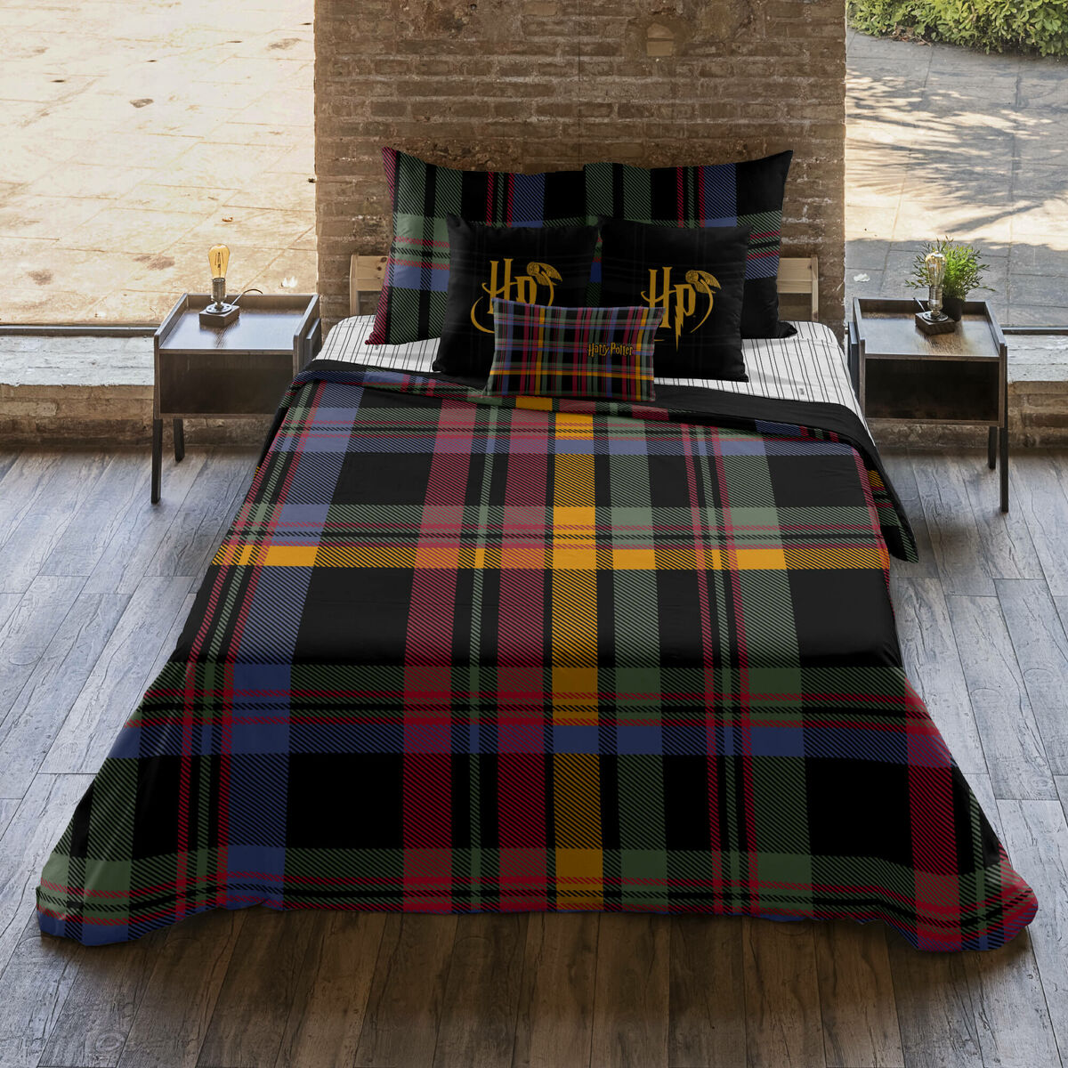 Påslakan Harry Potter Hogwarts Multicolour 175 Trådar 180 x 220 cm Säng 105 - 2