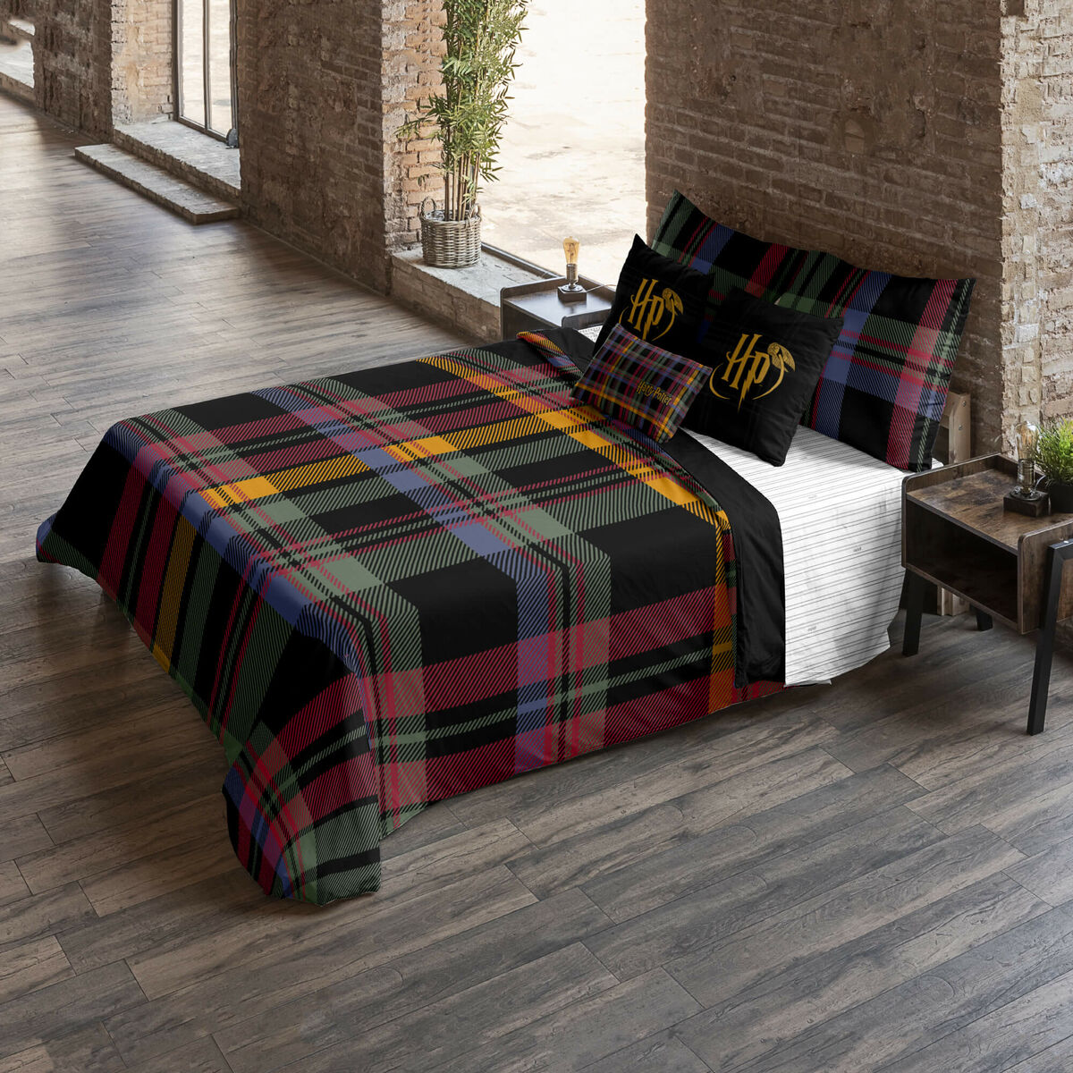 Påslakan Harry Potter Hogwarts Multicolour 175 Trådar 180 x 220 cm Säng 105 - 3