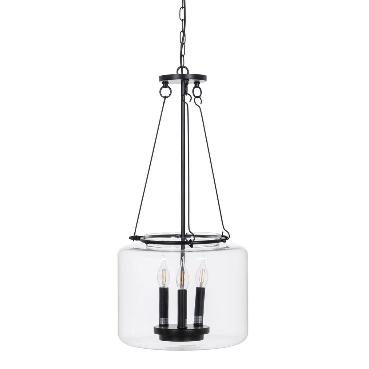 Taklampa Svart Glas Järn 220-240 V 35 x 35 x 72 cm - 8