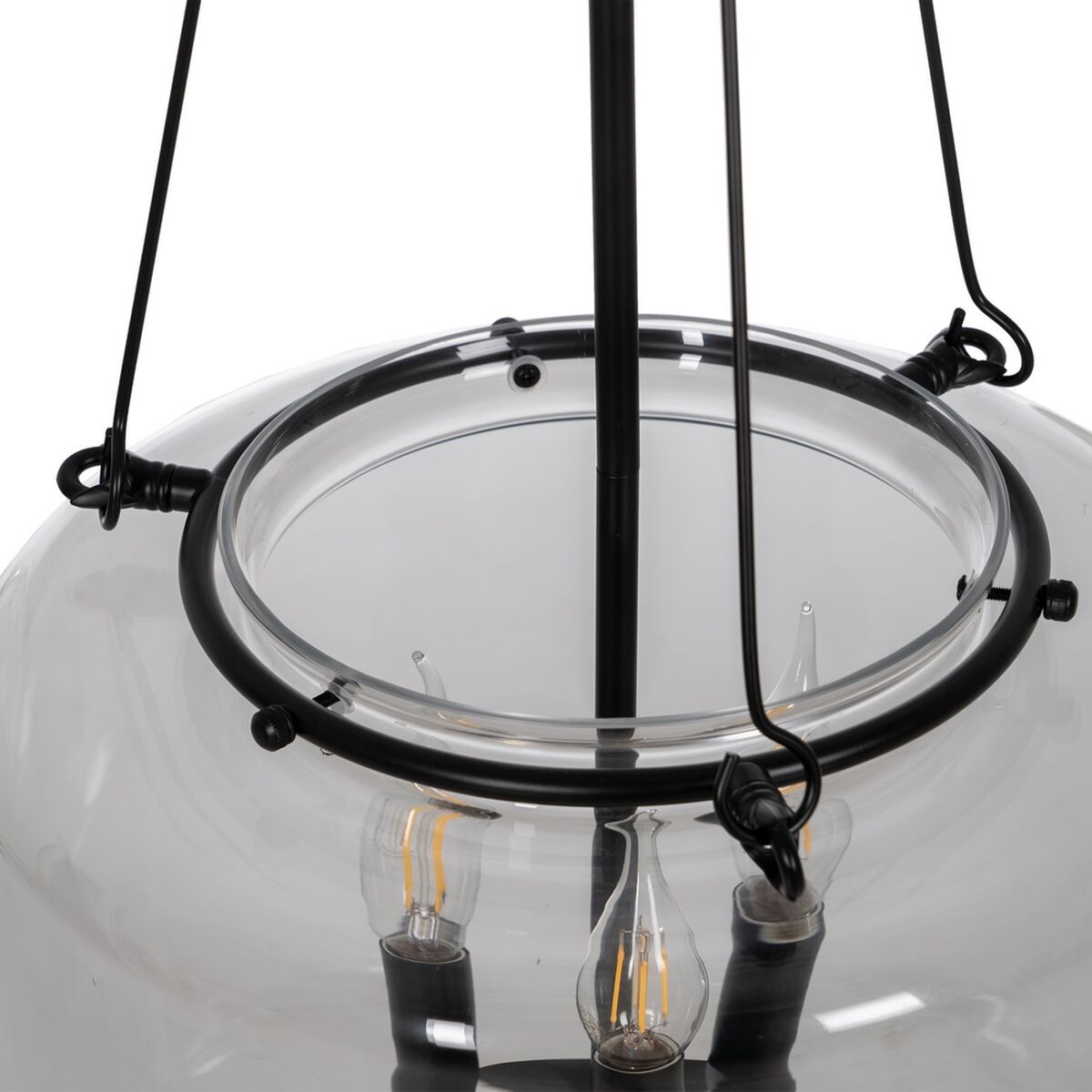 Taklampa Svart Glas Järn 220-240 V 35 x 35 x 72 cm - 7