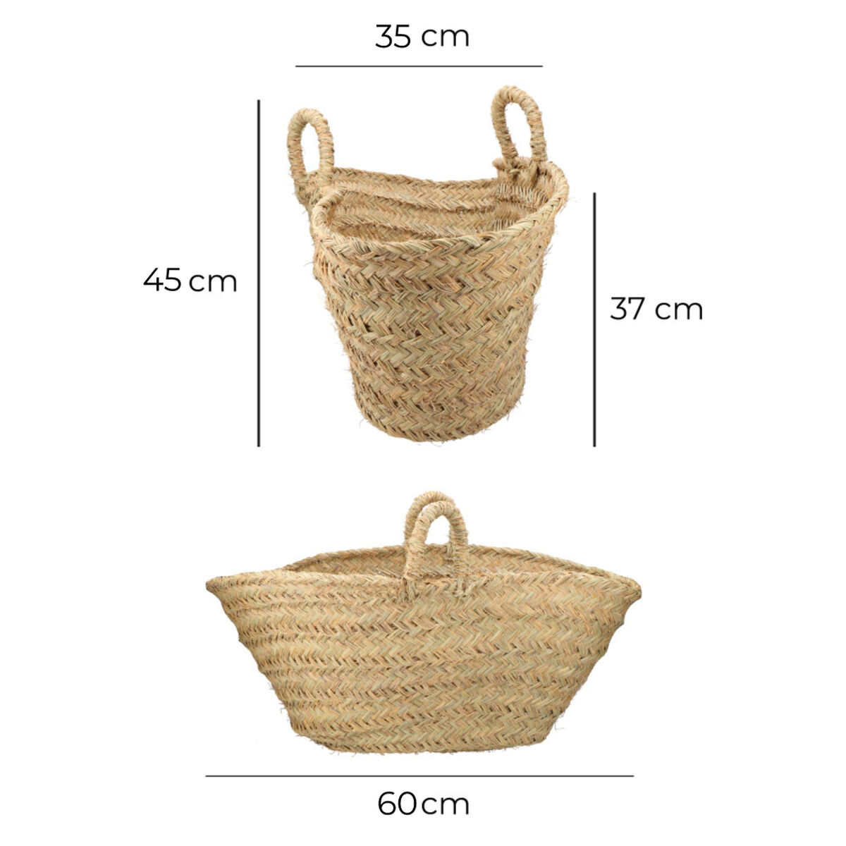 Korg för ved EDM Espartogräs 60 x 35 x 45 cm 60 x 45 x 35 cm Oval - 6