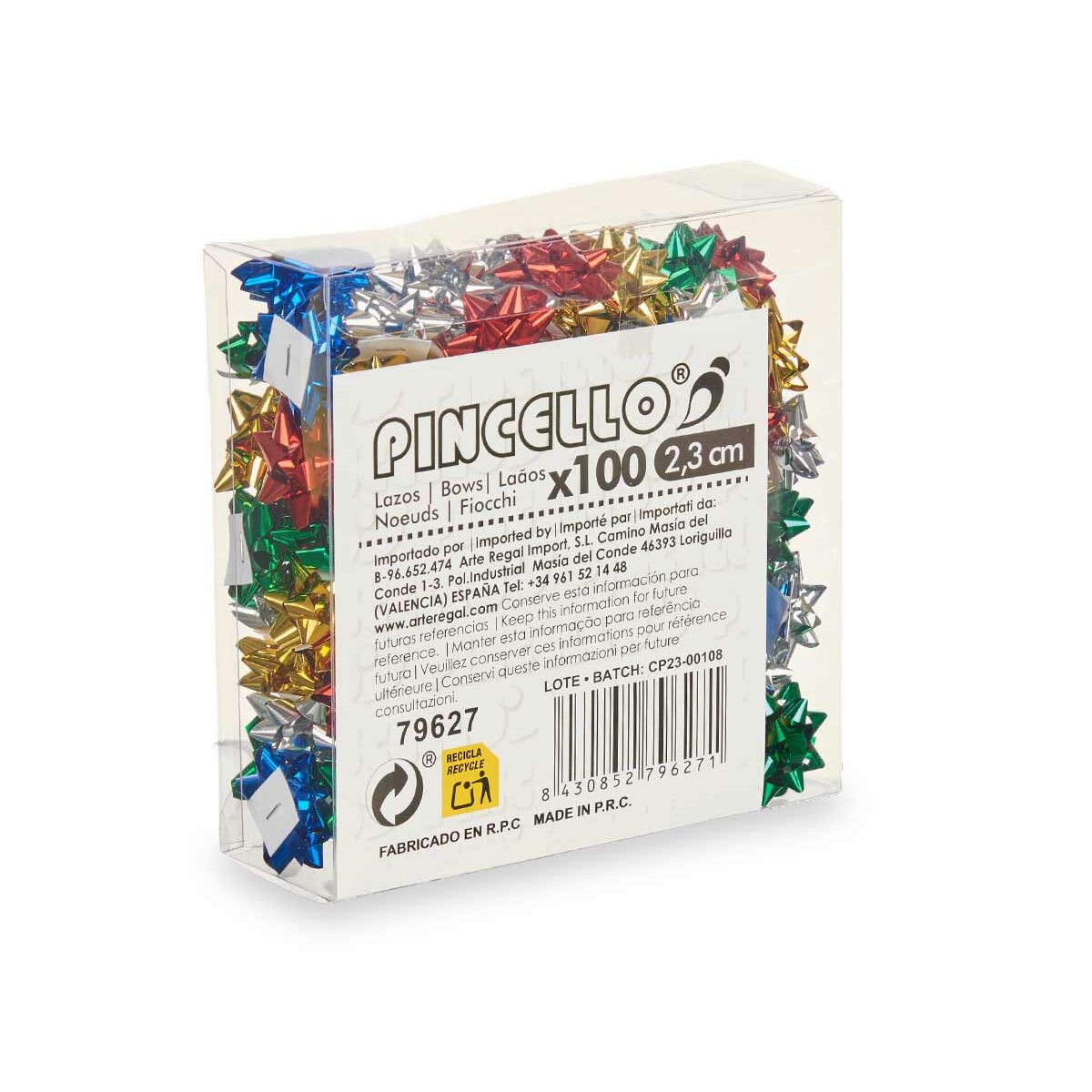 Roterande Pincello PVC 2,3 cm 12 x 12 x 4 cm Glans Multicolour (12 antal) - 5