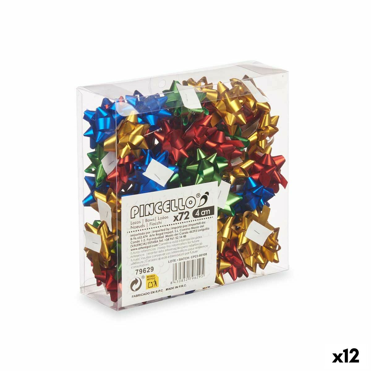 Roterande Pincello PVC 4 cm 19 x 19 x 6 cm Matt Multicolour (12 antal)