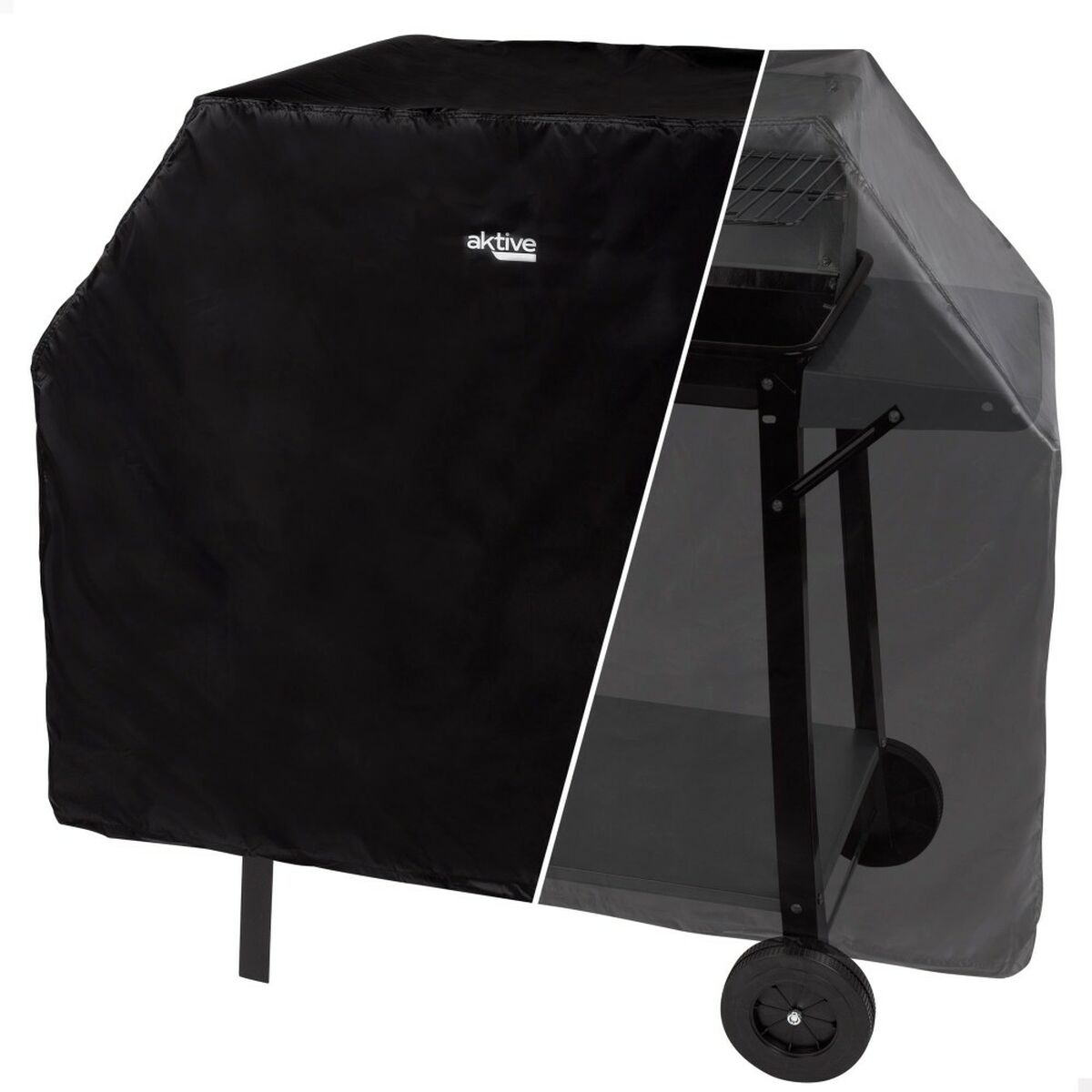 Skyddskåpa för grill Aktive Svart 4 antal 142 x 120 x 60 cm - 2