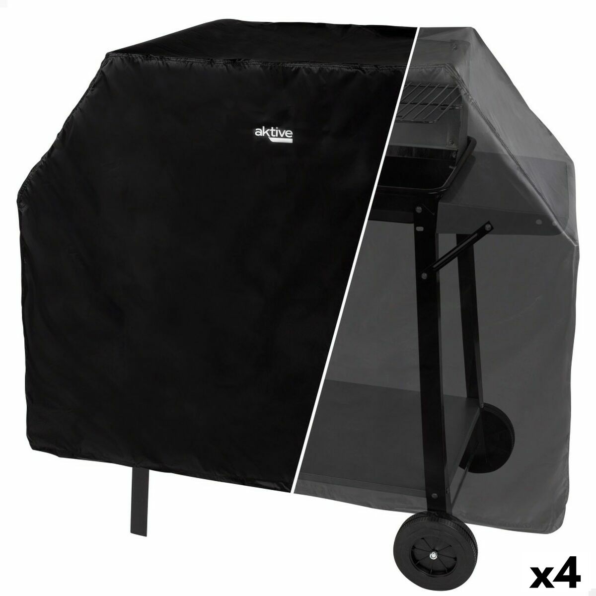 Skyddskåpa för grill Aktive Svart 4 antal 142 x 120 x 60 cm - 8