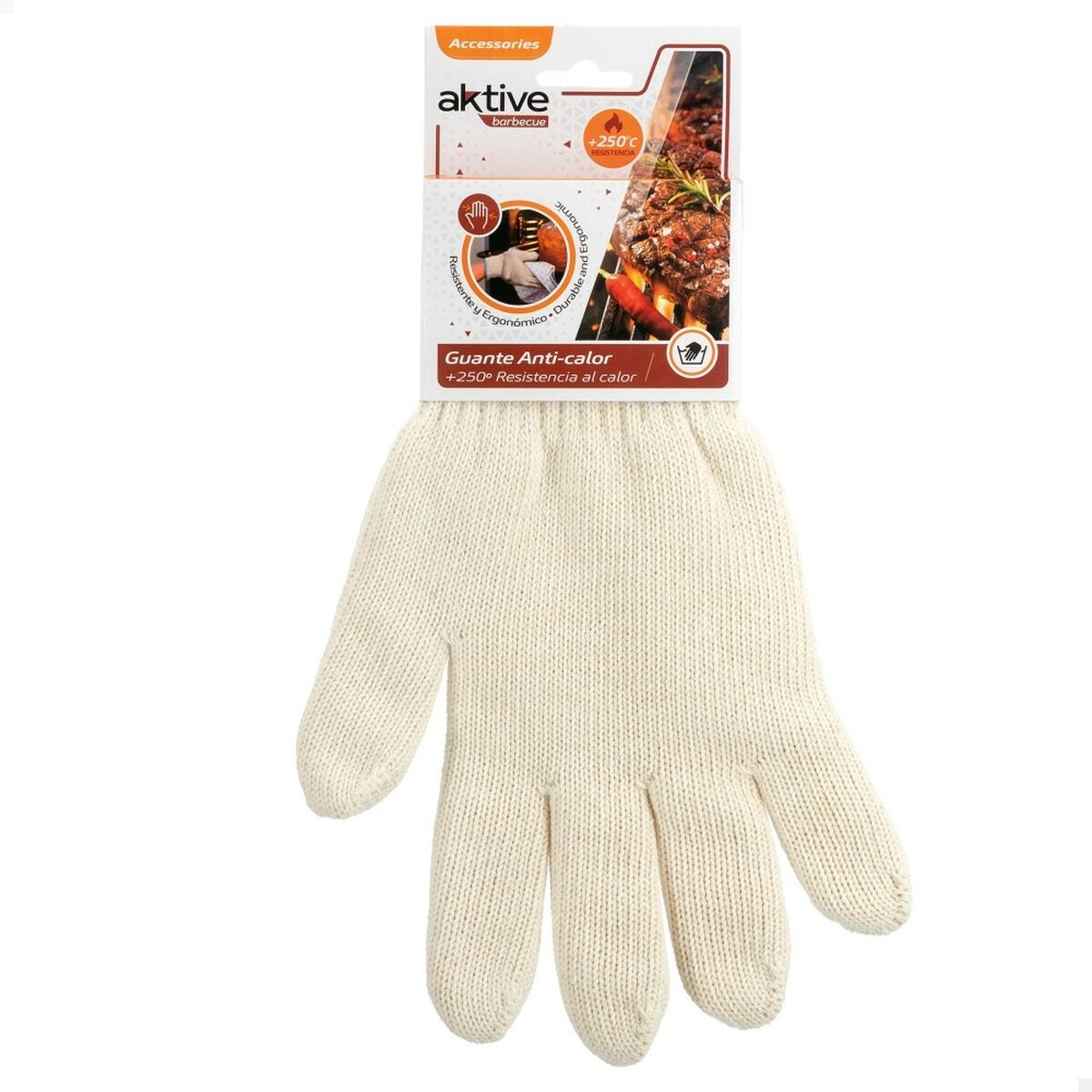 Barbecue glove Aktive 24 antal Beige - 4