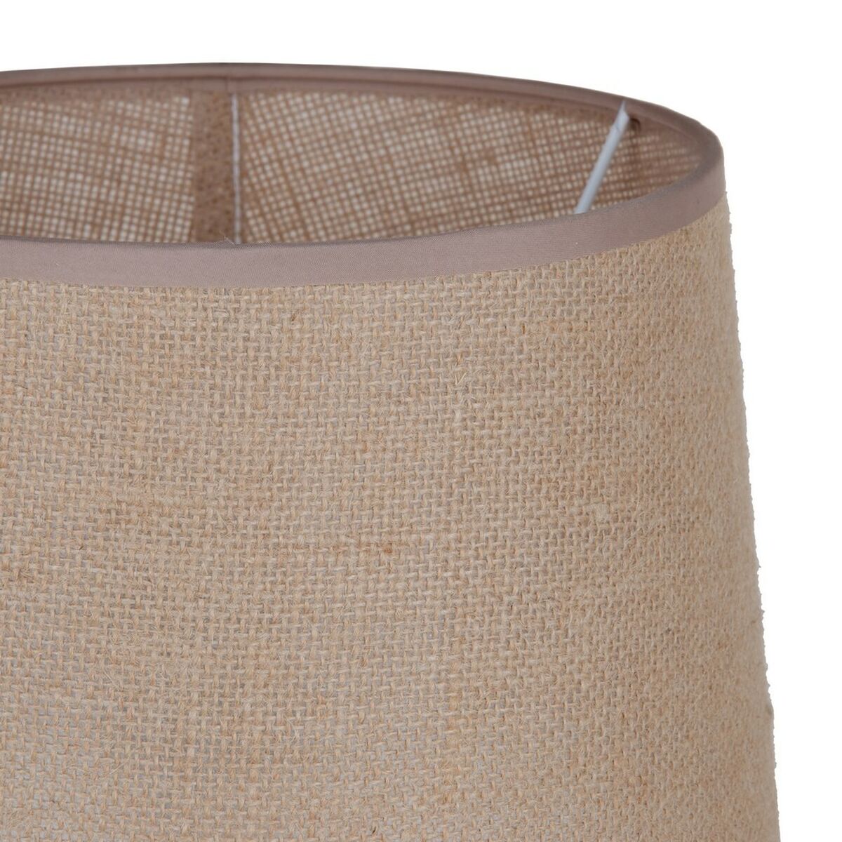 Bordslampa Beige Silvrig Säckväv Keramik 60 W 220 V 240 V 220-240 V 26 x 26 x 49,5 cm - 6