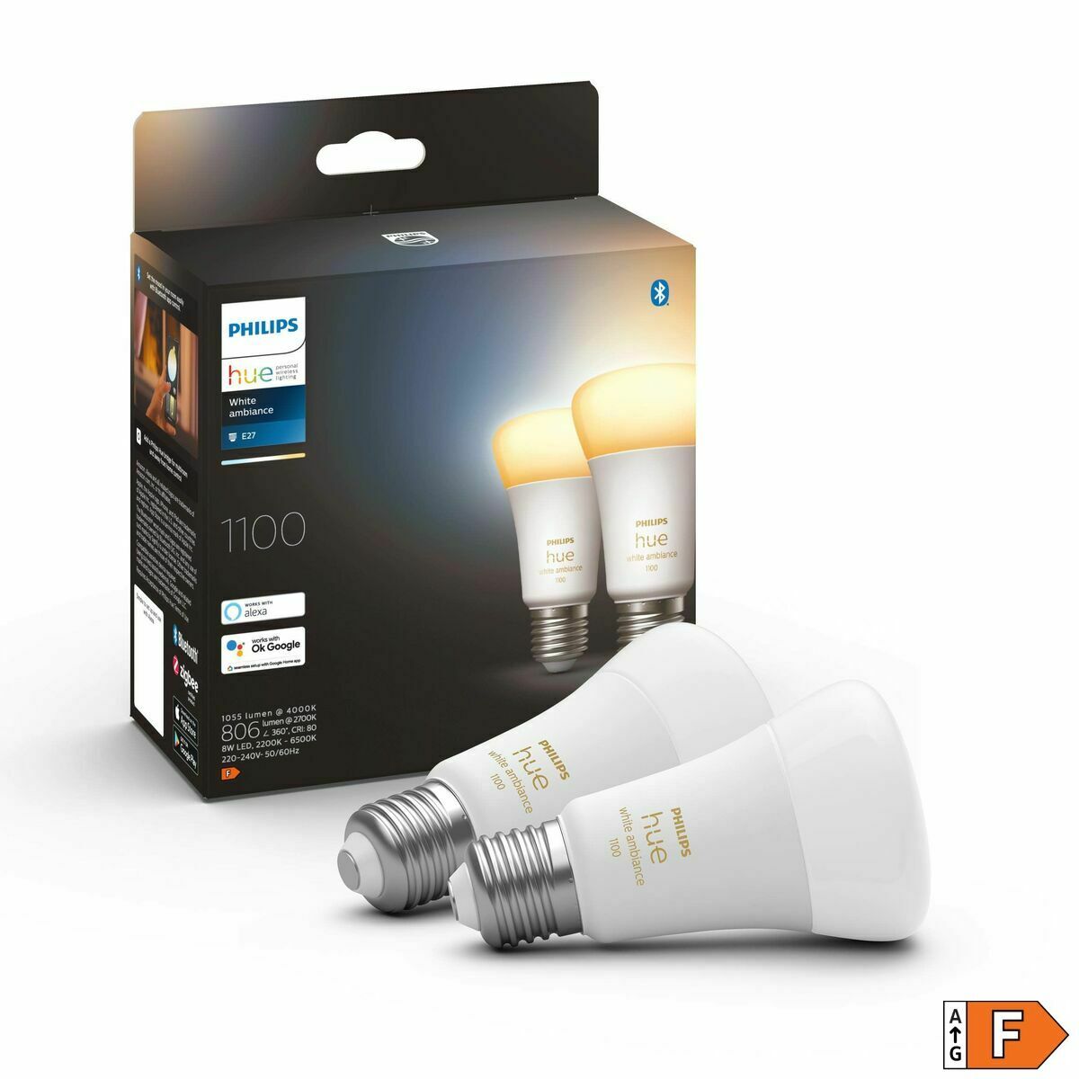 Smart-Lampa Philips Pack de 2 E27 Vit F E27 (2200K) (6500 K) - 7