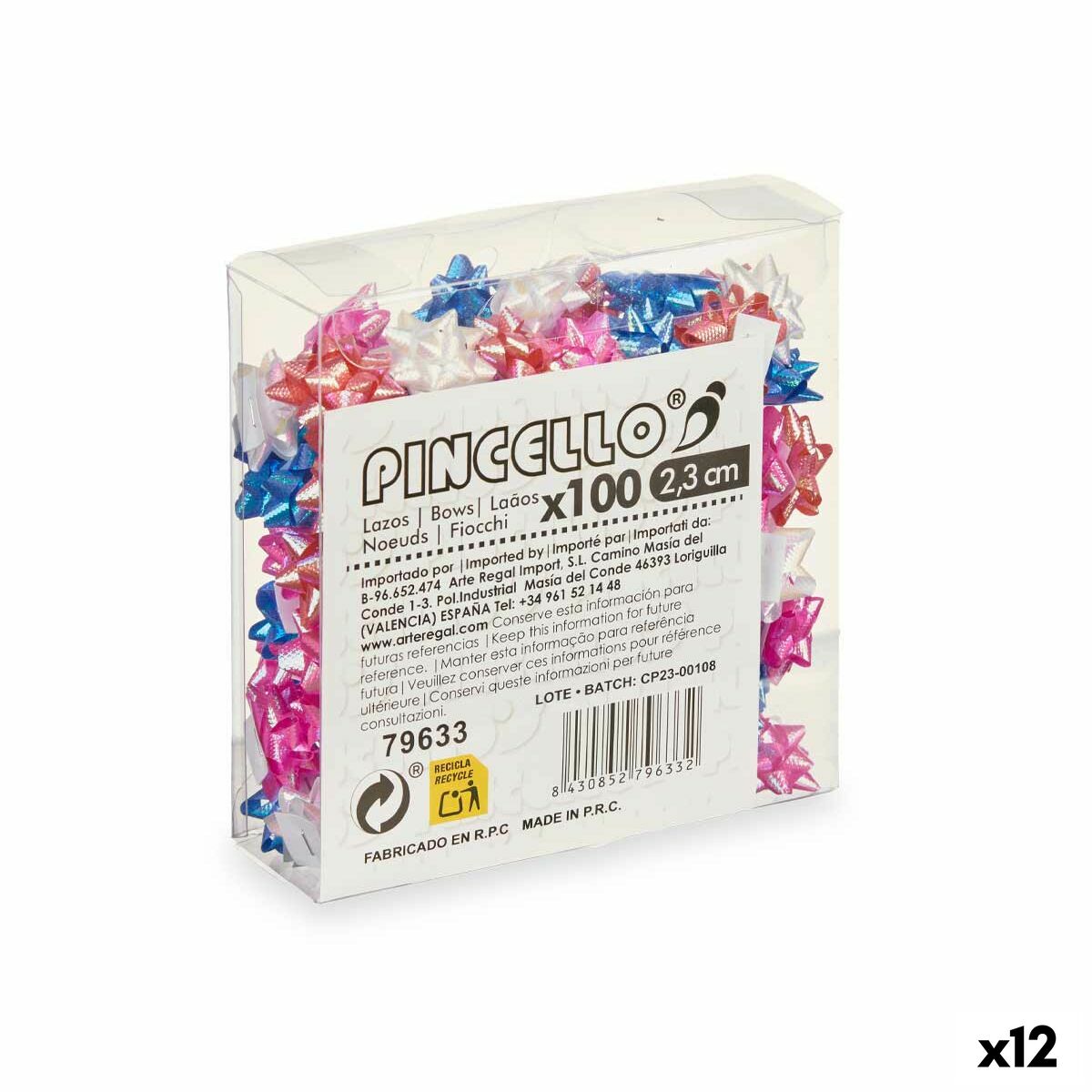 Roterande Pincello PVC 2,3 cm 12 x 12 x 4 cm Glans Bakverk (12 antal)