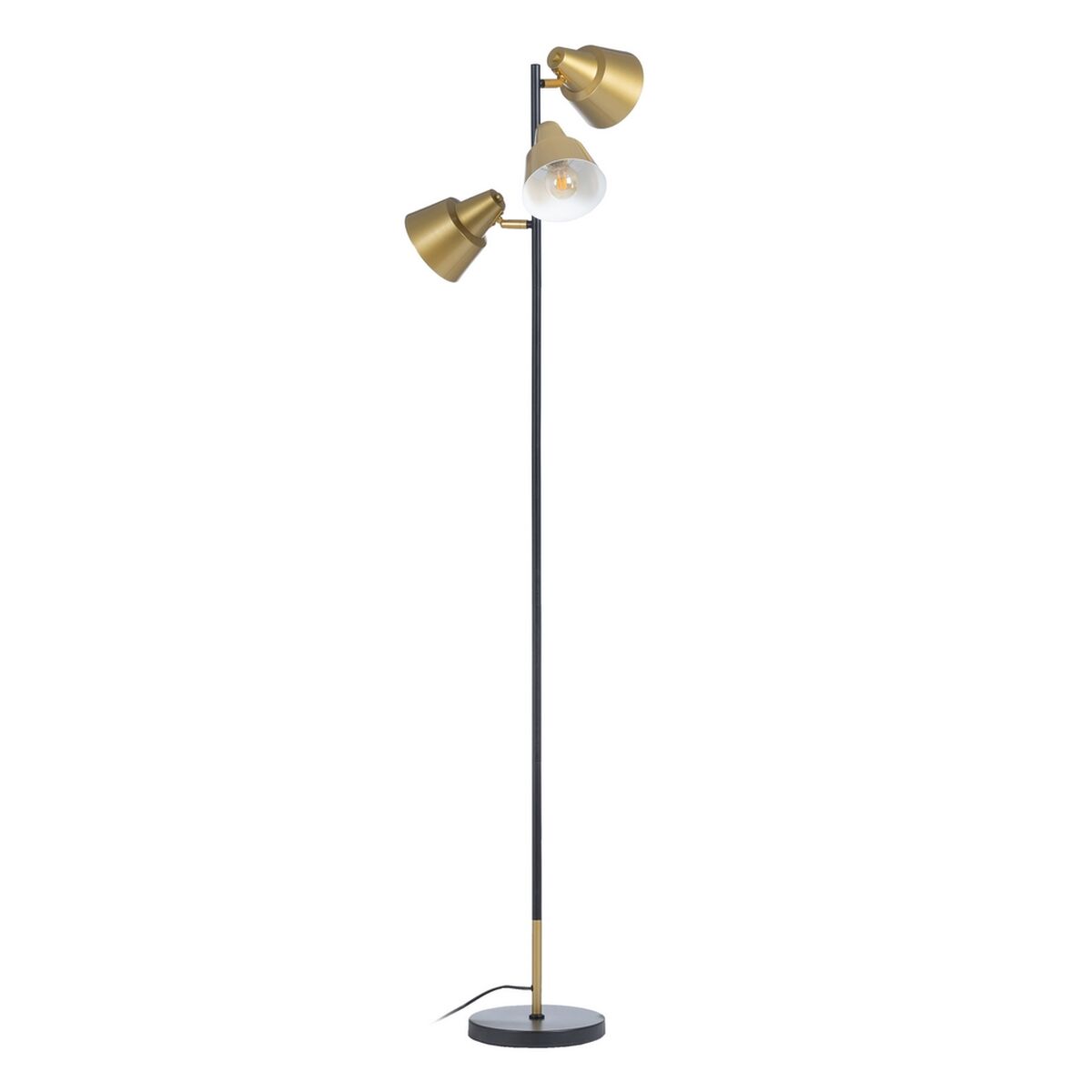 Golvlampa 30 x 30 x 155 cm Svart Gyllene Metall