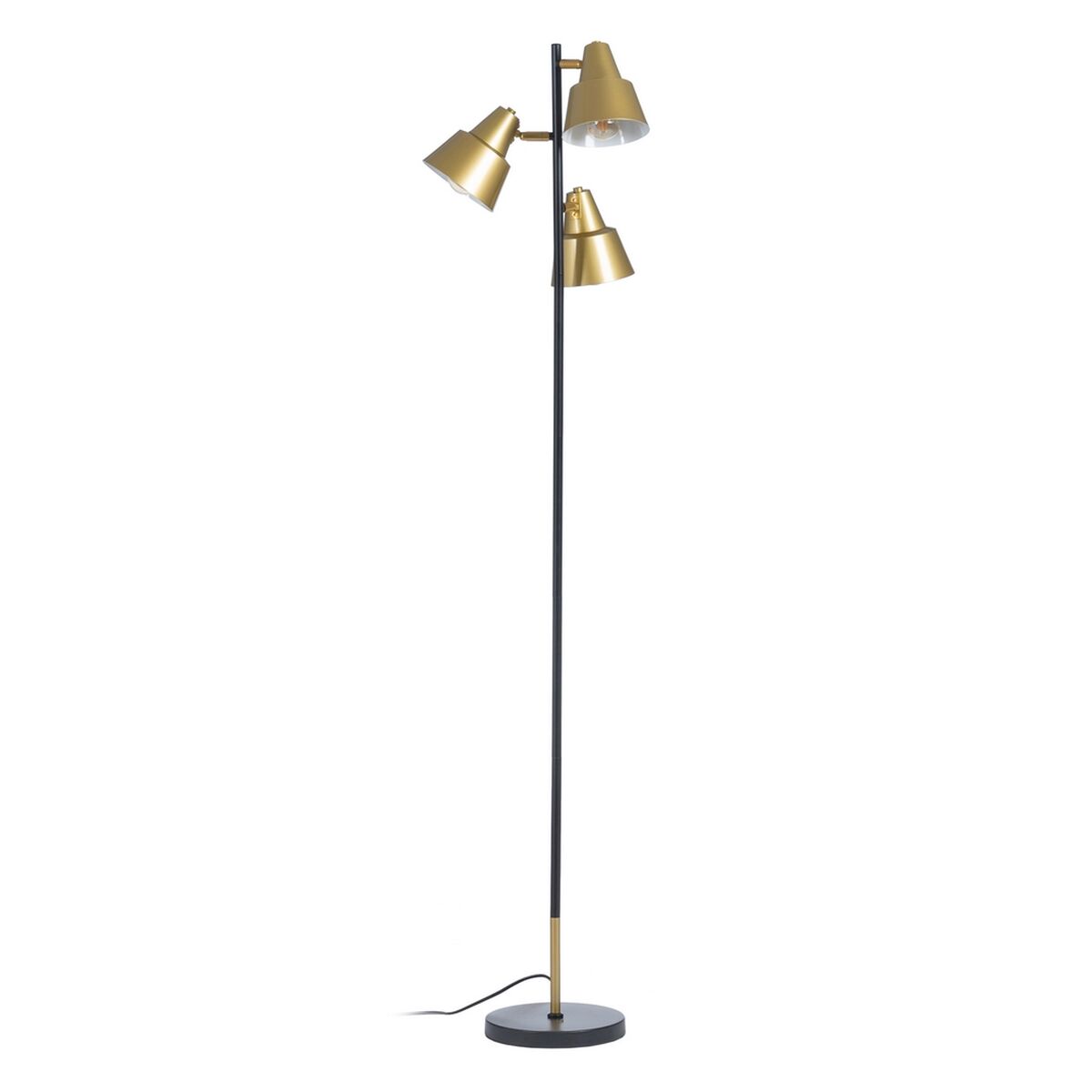 Golvlampa 30 x 30 x 155 cm Svart Gyllene Metall - 9