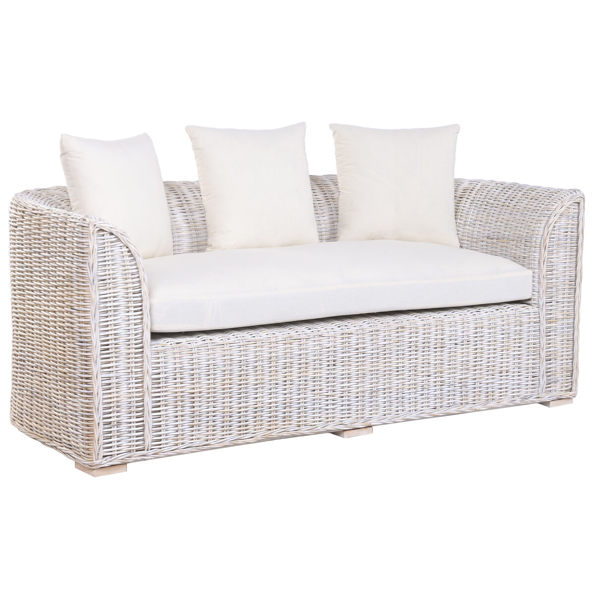 Soffa Home ESPRIT Vit Bali Avskalad 174 x 88 x 69 cm