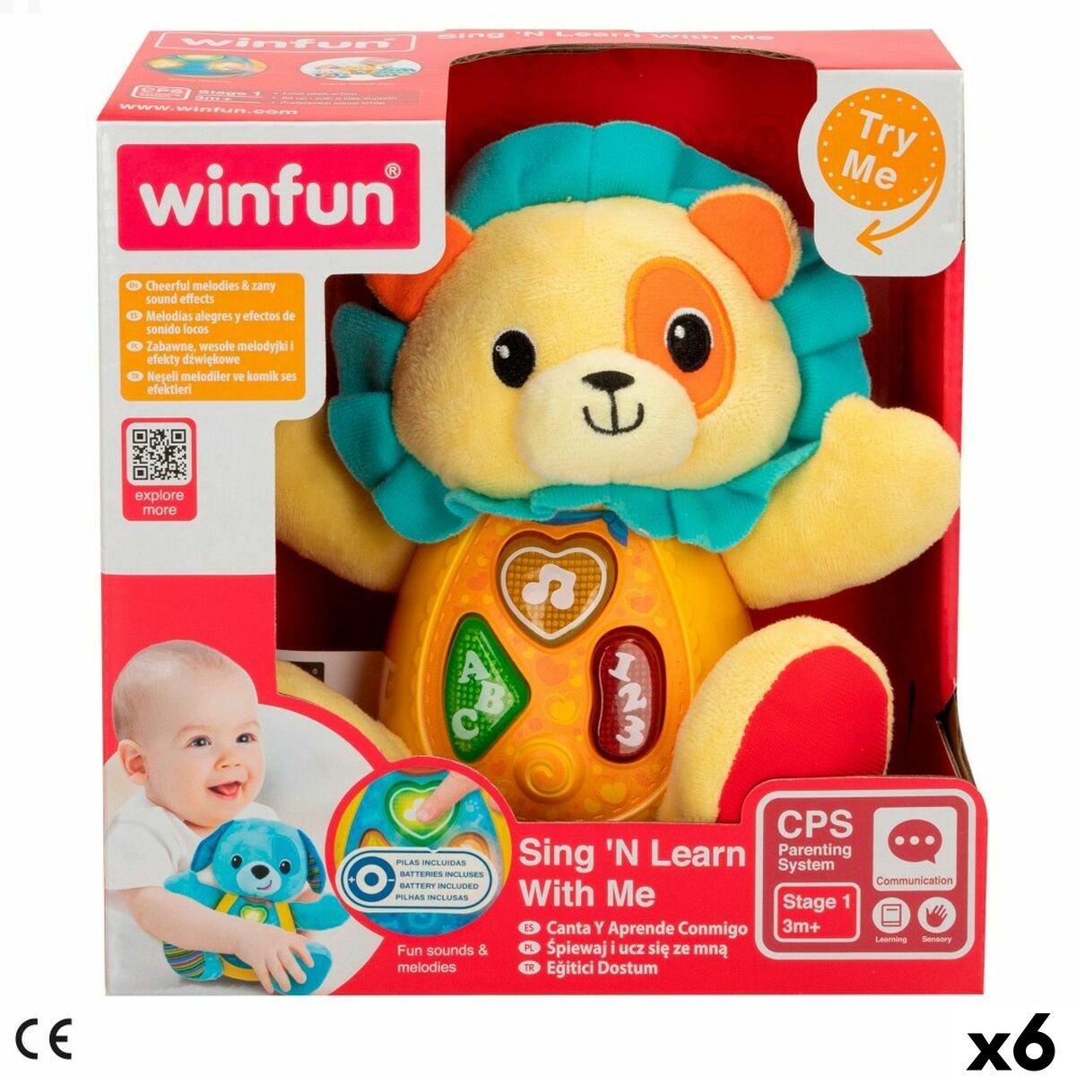 Mjukisleksak Winfun djur ES 16 x 17,5 x 9,5 cm (6 antal) - 15