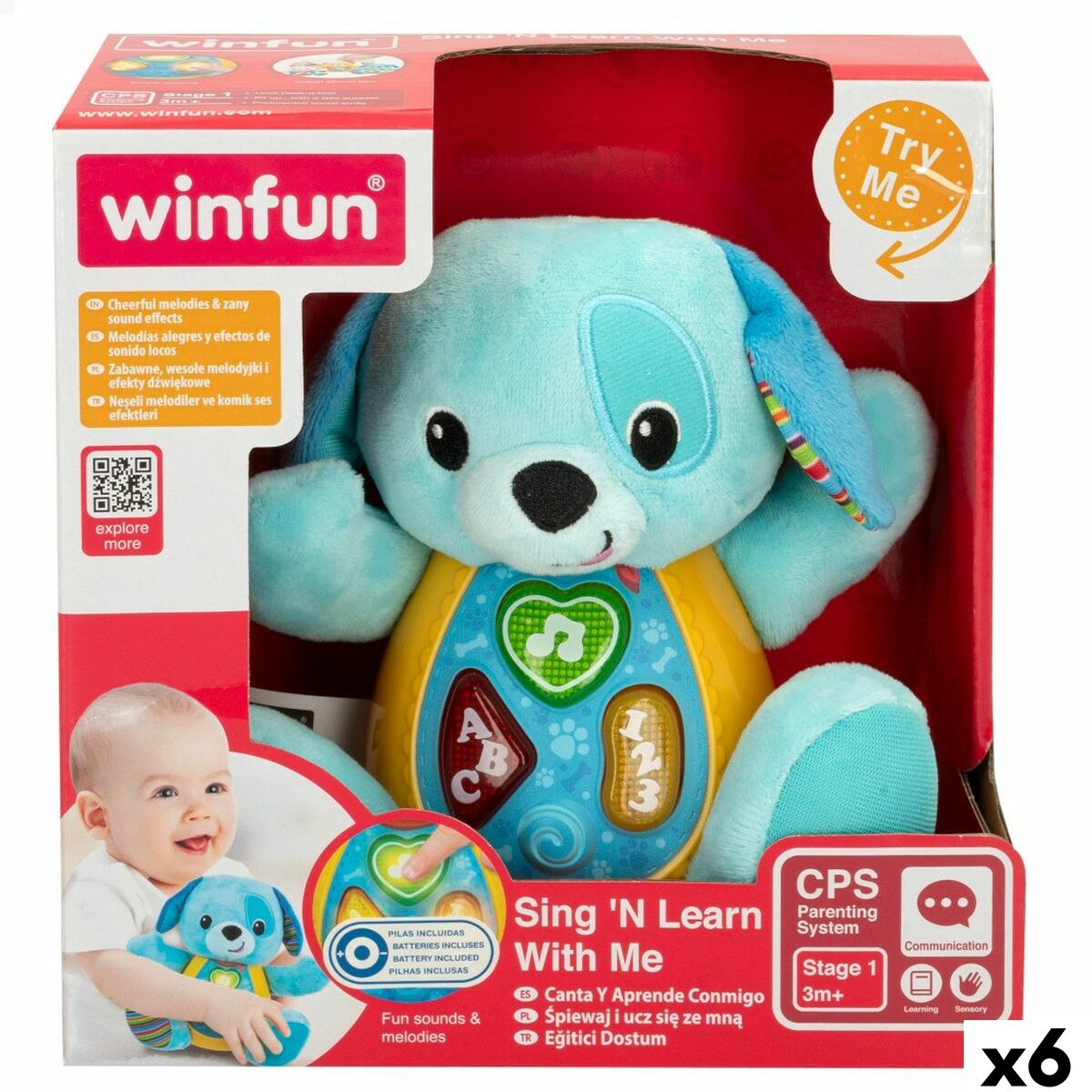 Mjukisleksak Winfun djur ES 16 x 17,5 x 9,5 cm (6 antal) - 13