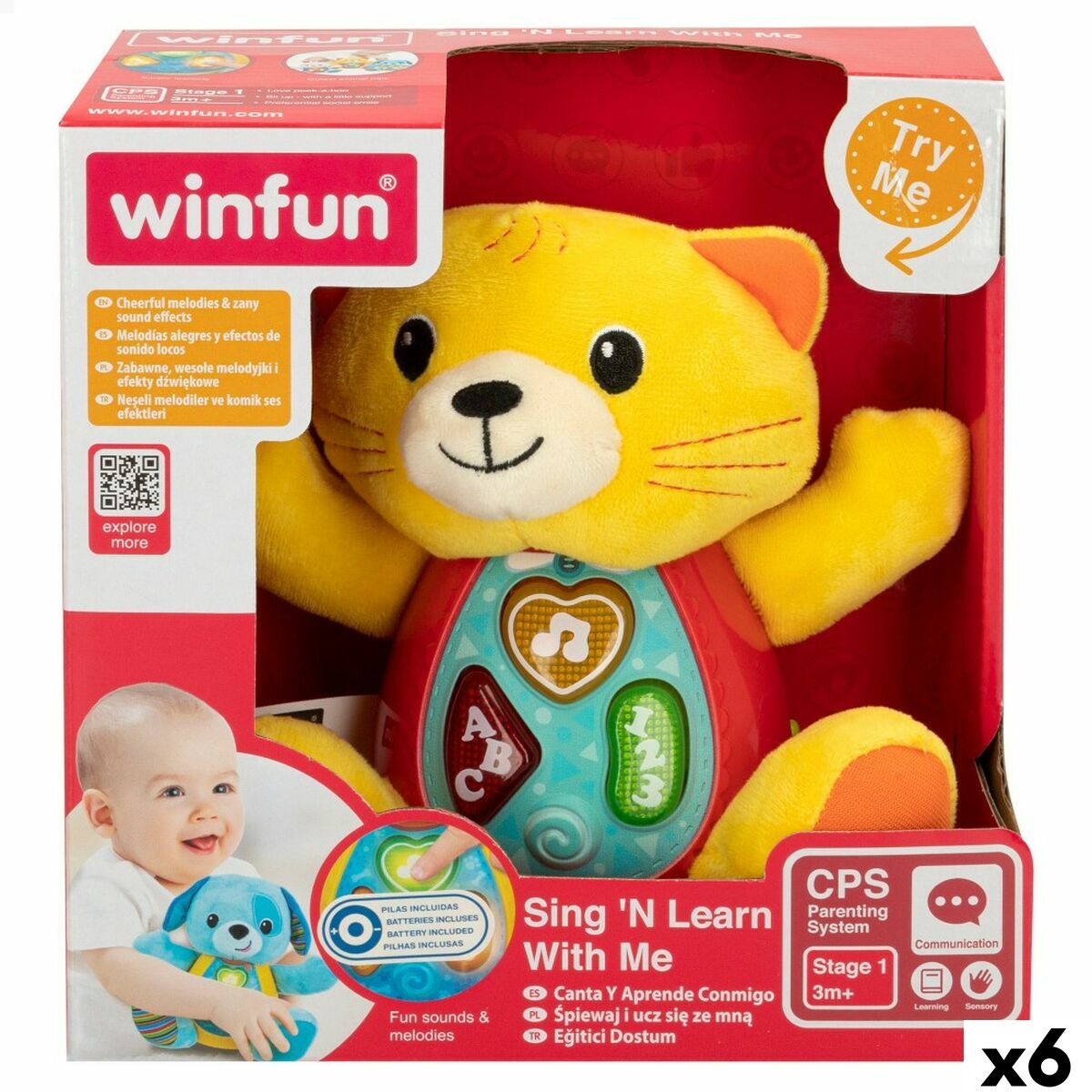 Mjukisleksak Winfun djur ES 16 x 17,5 x 9,5 cm (6 antal) - 8