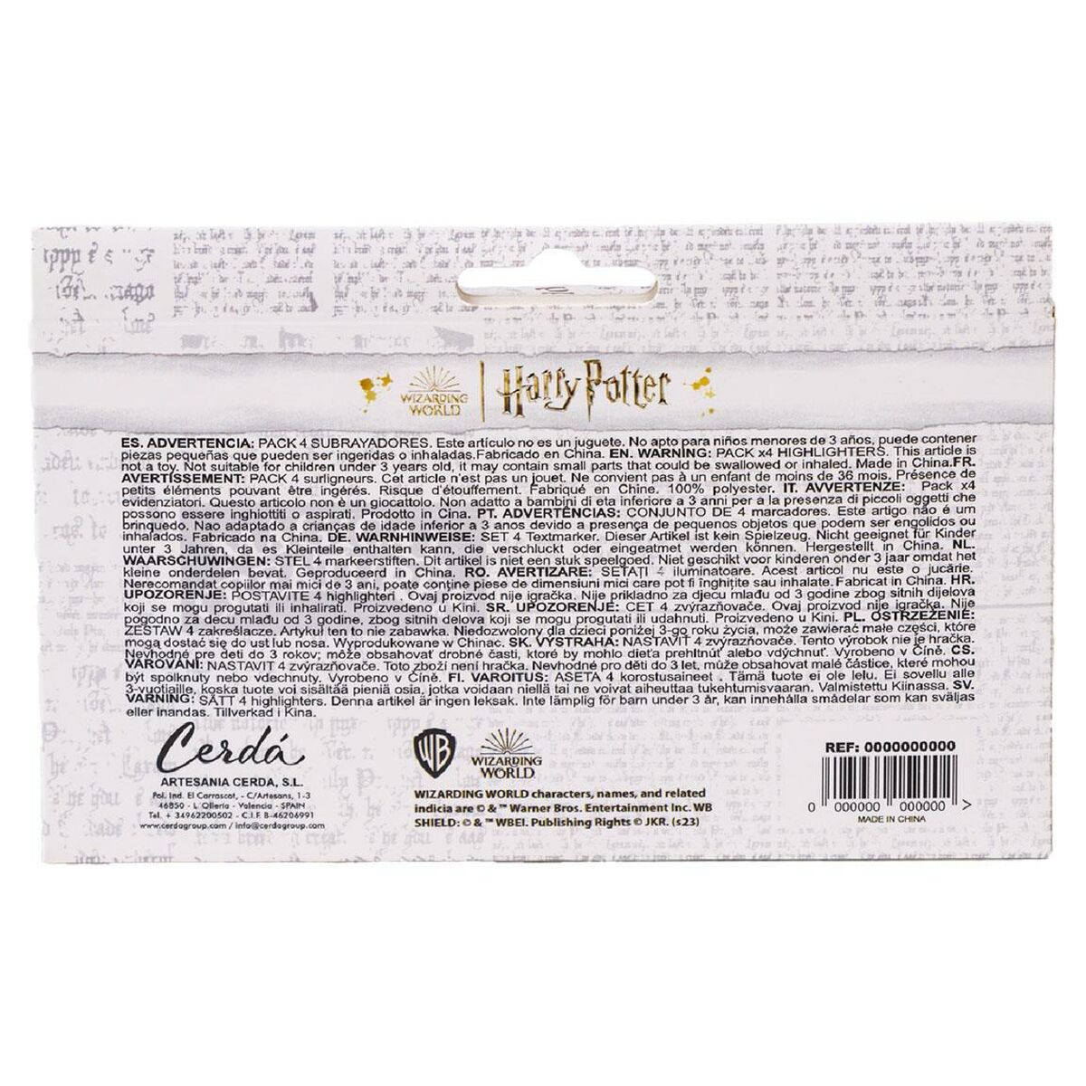 Fluorescerande markörsuppsättning Harry Potter 4 Delar Multicolour - 2