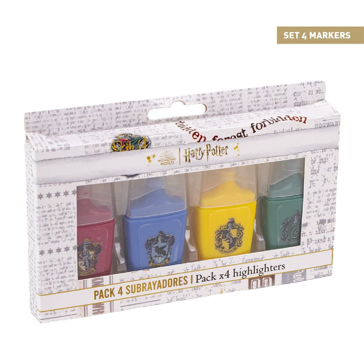 Fluorescerande markörsuppsättning Harry Potter 4 Delar Multicolour - 4