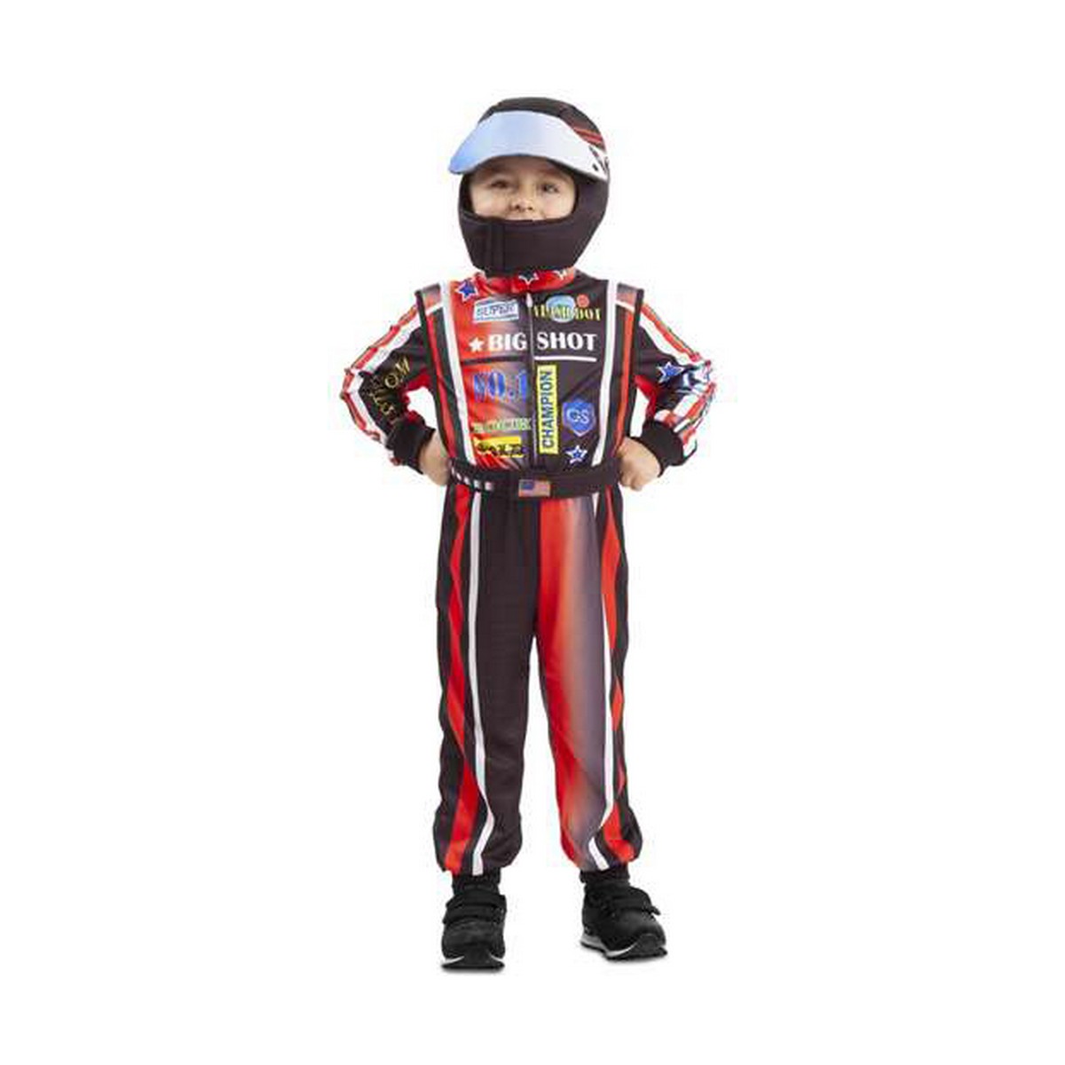 Maskeraddräkt för barn My Other Me Racerförare Svart - 5