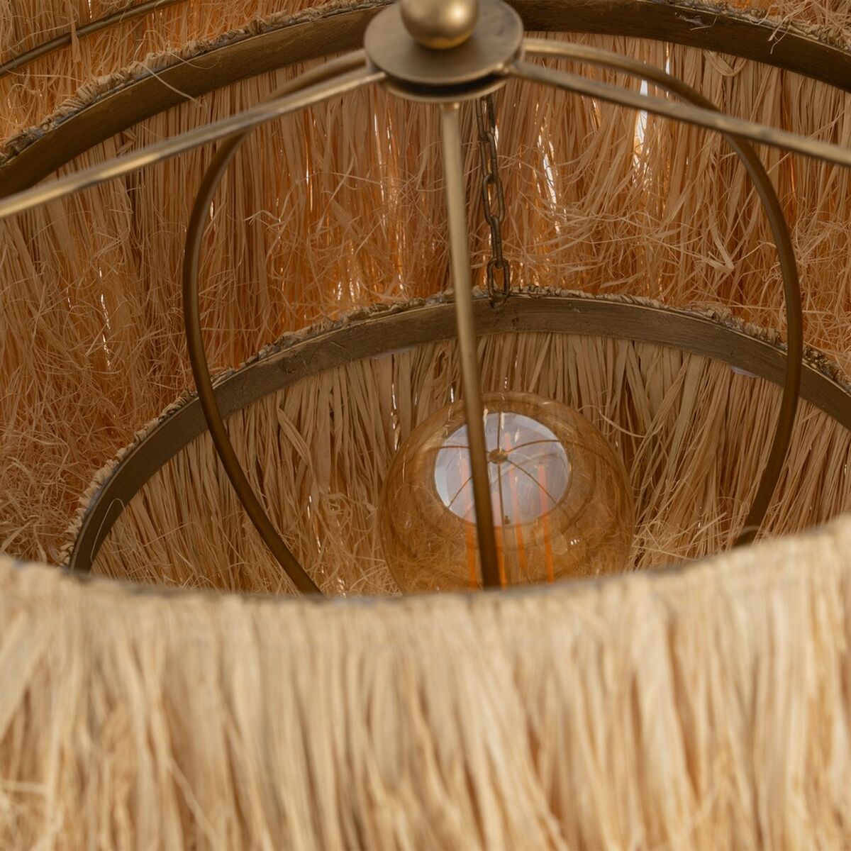 Golvlampa Beige Naturell Metall 48,5 x 48,5 x 162 cm - 3