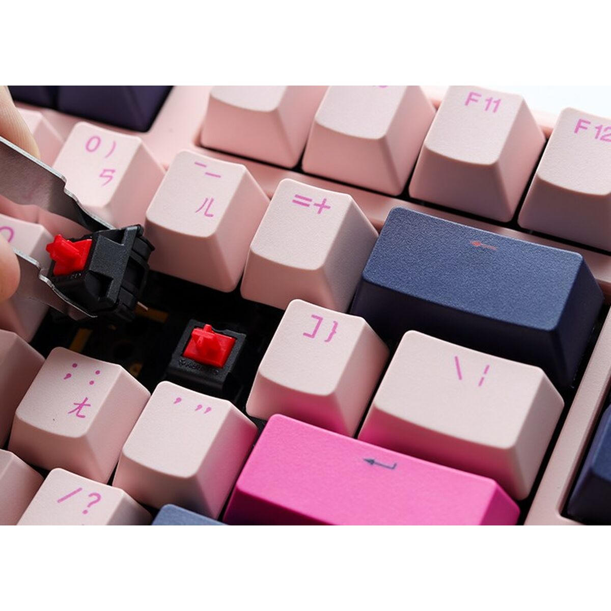 Trådlöst Tangentbord Ducky DKON2108-PUSPDFUPBBC1 Rosa Svartvit QWERTY - 5