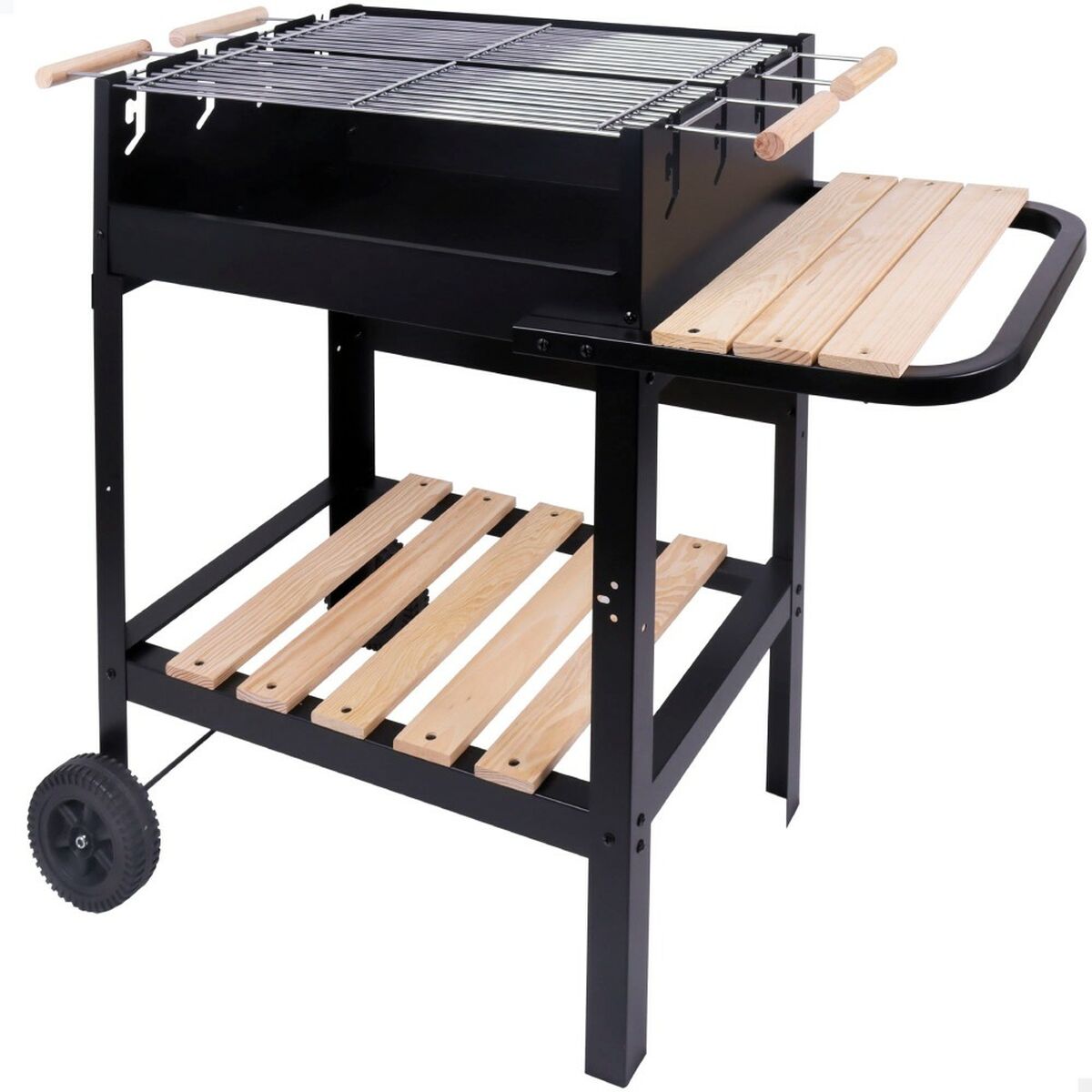 Kolgrill med hjul Aktive Emaljerad metall 100,5 x 88,5 x 40 cm Svart