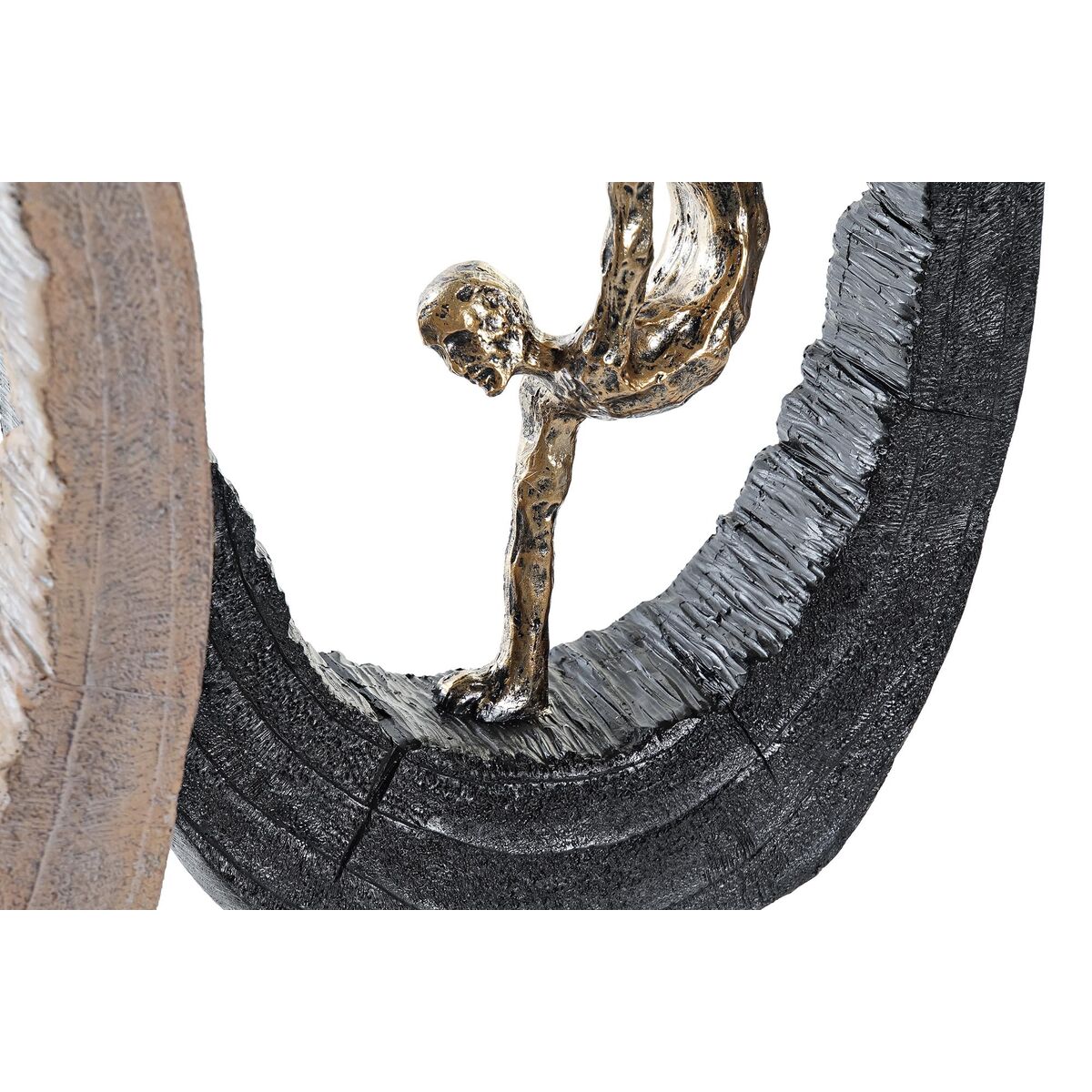 Prydnadsfigur DKD Home Decor 24 x 8 x 36 cm Svart Gyllene (2 antal) - 5