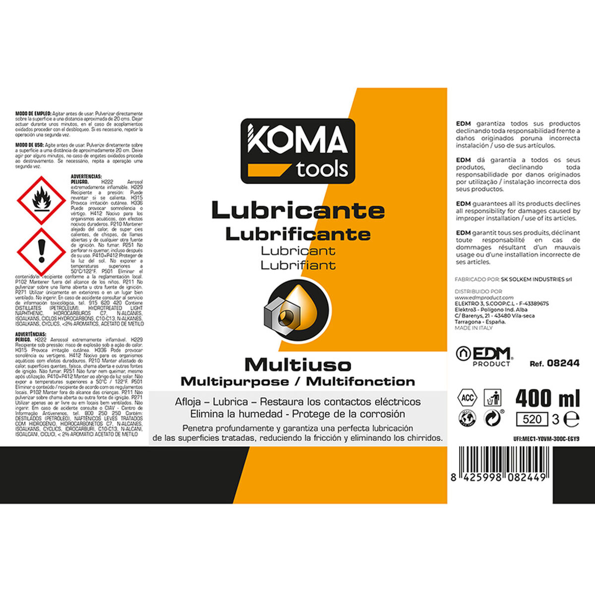 Glidmedel Flera användningsområden Koma Tools Spray 400 ml - 6