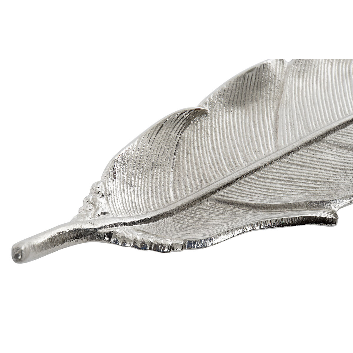 Bordsdekoration Home ESPRIT Silvrig Aluminium Modern Löv av en växt 40 x 9,5 x 1,5 cm - 2