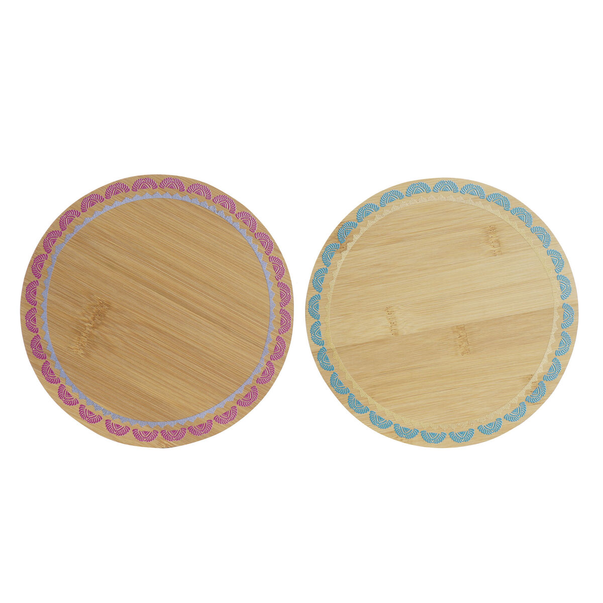 Bordsunderlägg DKD Home Decor Boho 20 x 20 x 1 cm Turkos Rödbrun Kolonial
