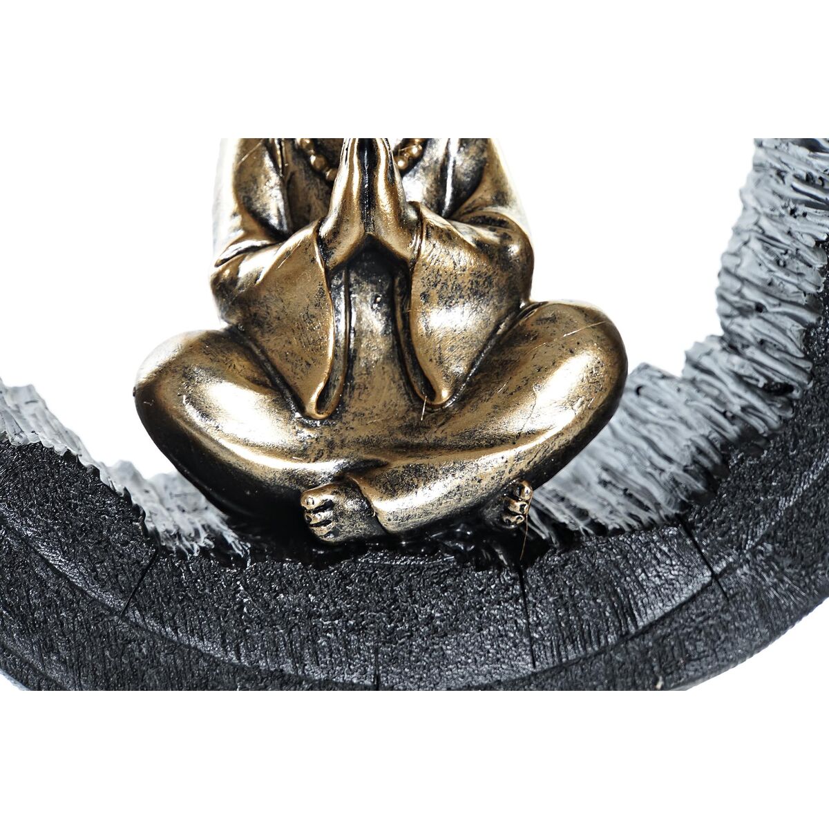 Prydnadsfigur DKD Home Decor Svart Gyllene Munk Orientalisk 20,8 x 6,5 x 18,5 cm (2 antal) - 2