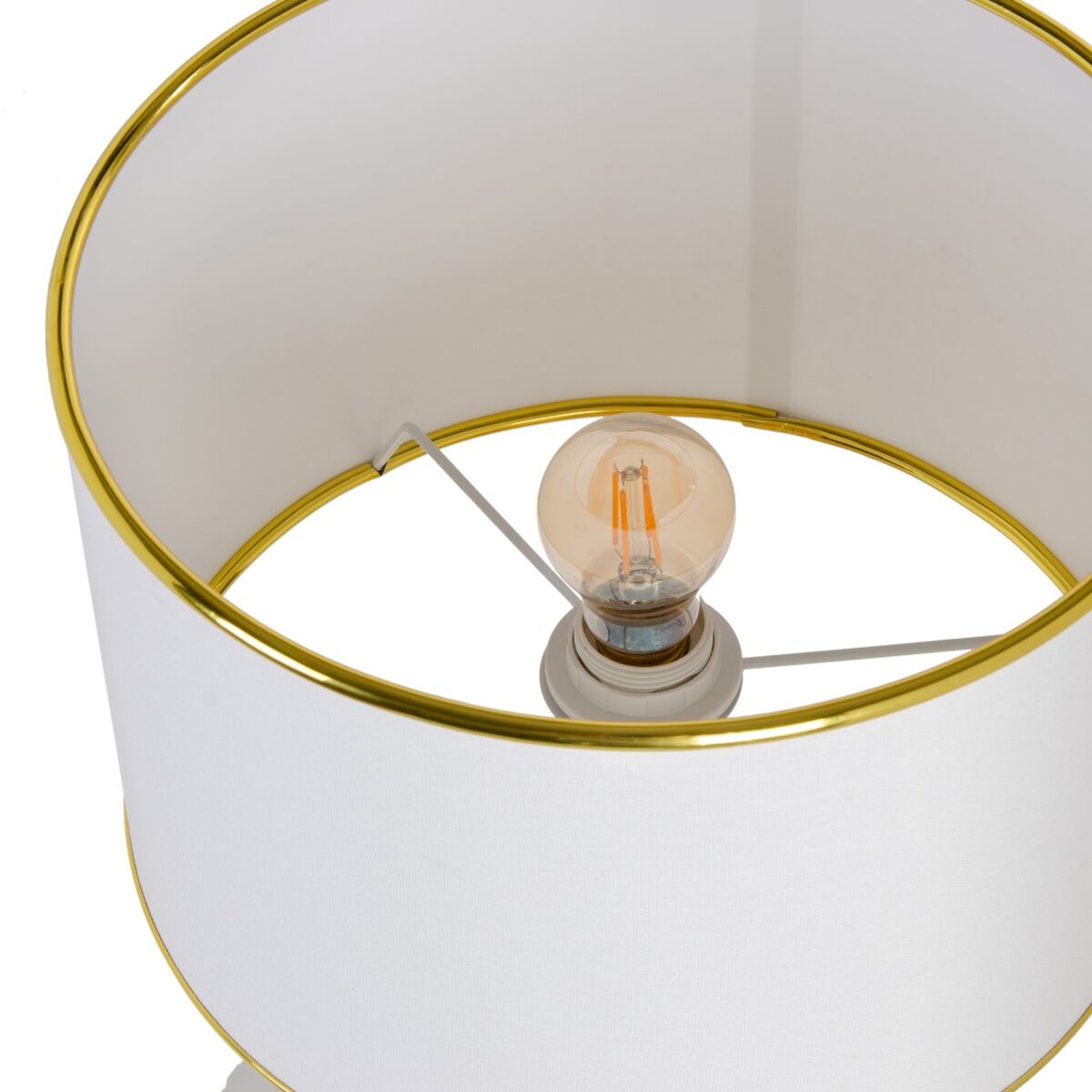 Bordslampa Vit Gyllene Keramik 60 W 220-240 V 32 x 32 x 45 cm - 5