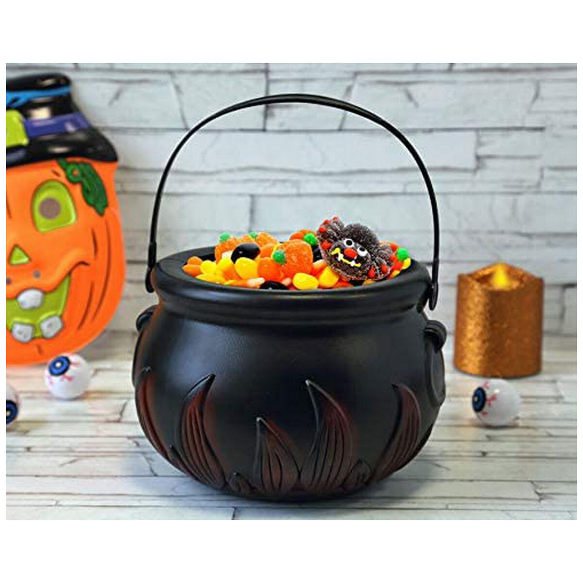 Halloweendekorationer Svart 17 cm Häxa Halloween - 4