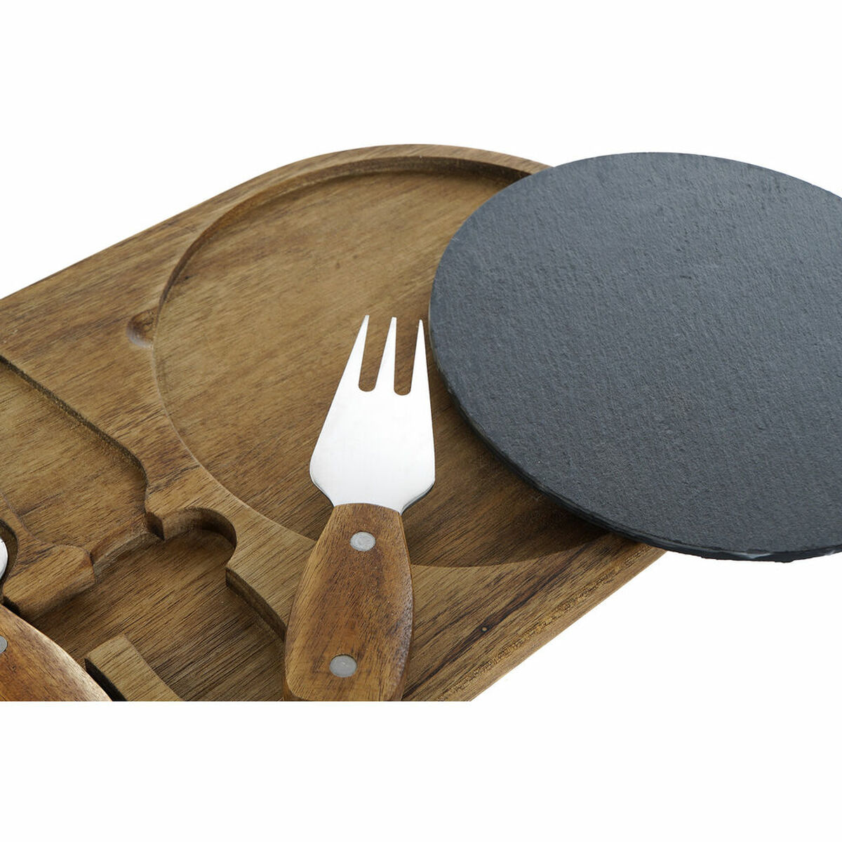 Skärbräda DKD Home Decor Rostfritt stål Skiffer Akaciaträ (32 x 20 x 1.5 cm) (4 x 15 x 1,5 cm) (3 pcs) - 3