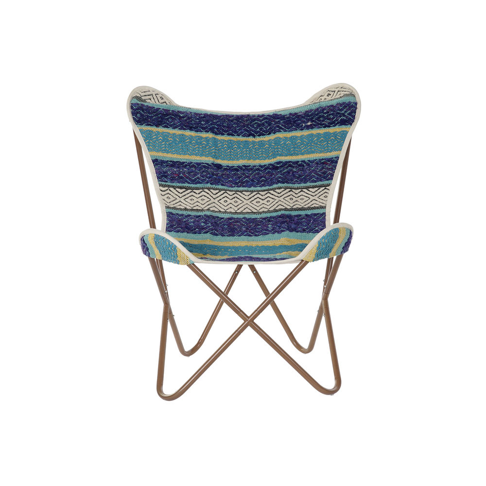 Fåtölj DKD Home Decor Multicolour Marinblå Järn 74 x 65 x 90 cm