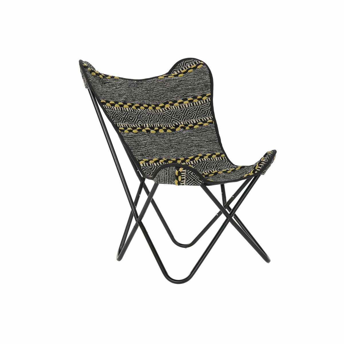 Fåtölj DKD Home Decor Gul Vit Svart Multicolour Järn 74 x 65 x 90 cm - 9