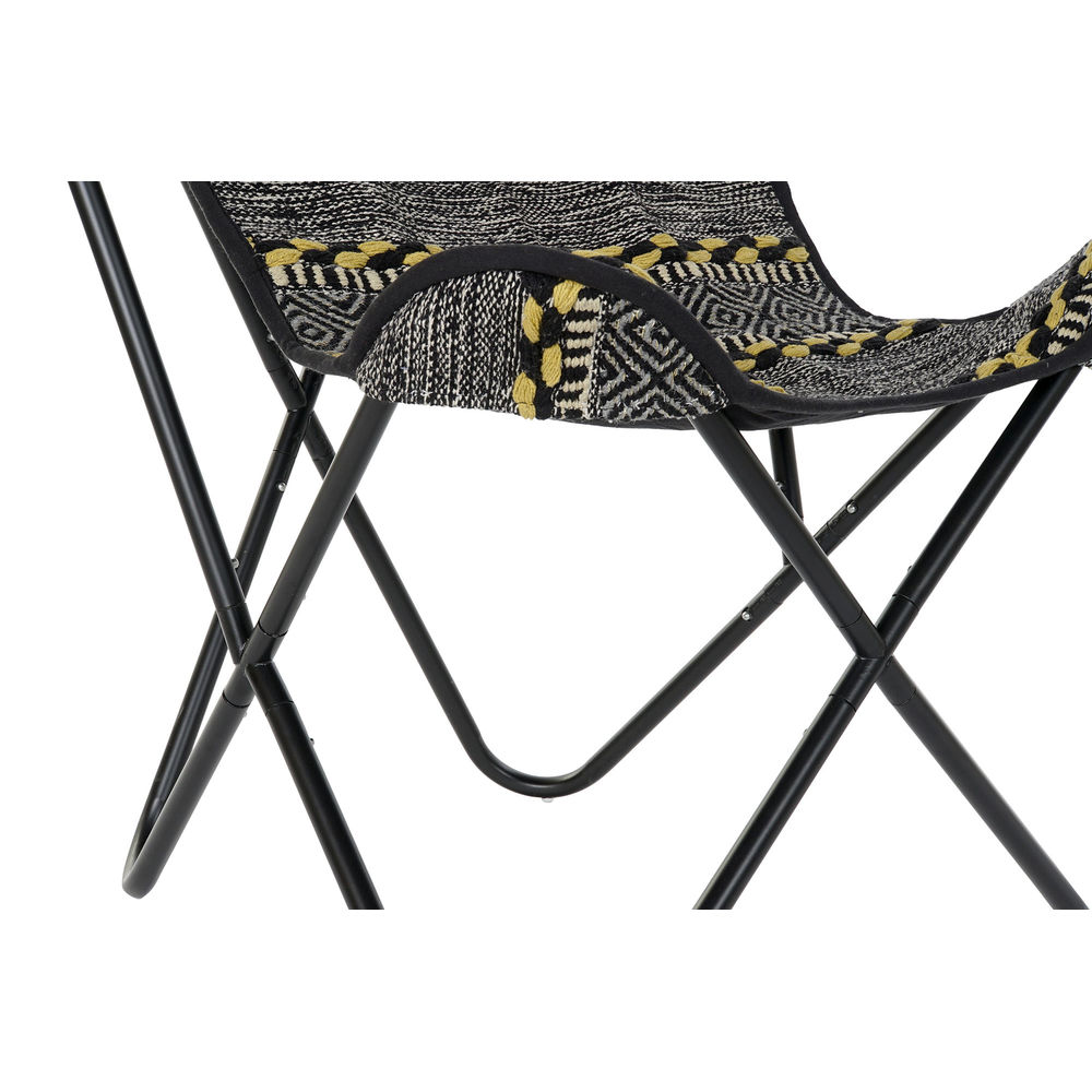 Fåtölj DKD Home Decor Gul Vit Svart Multicolour Järn 74 x 65 x 90 cm - 5