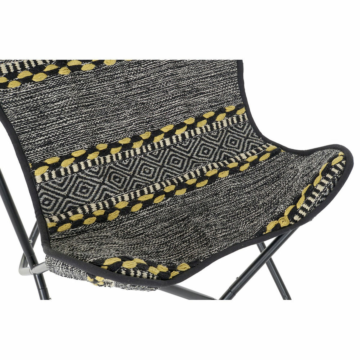 Fåtölj DKD Home Decor Gul Vit Svart Multicolour Järn 74 x 65 x 90 cm - 12