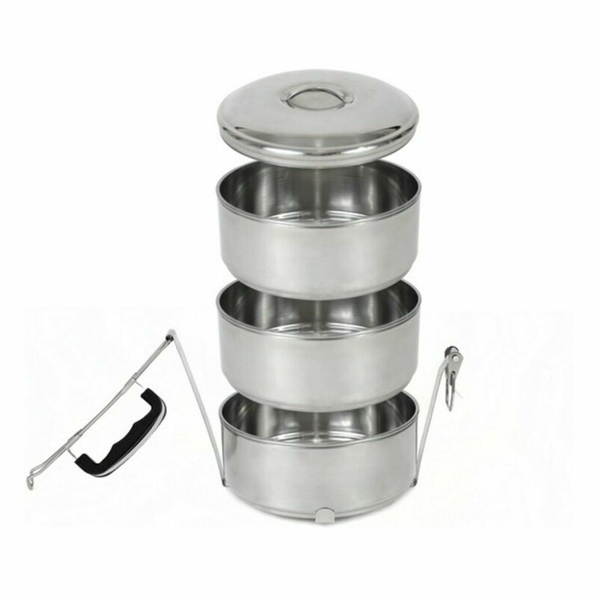 Lunchlådor, set Privilege Rostfritt stål Stapelbara Stål 14 cm (6 antal) (3 pcs) - 2