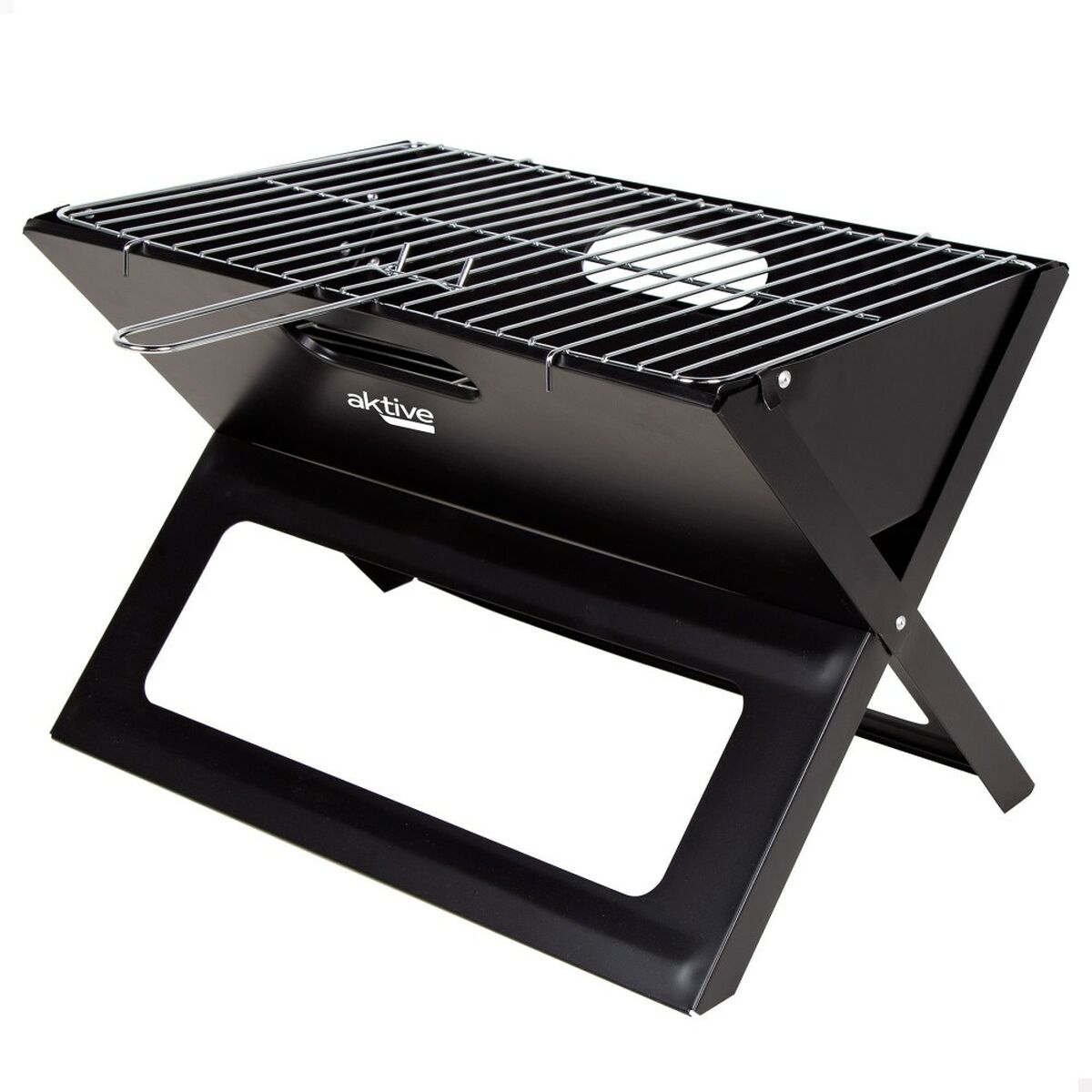 Bärbar Grill Aktive Svart Stål Järn 45 x 30 x 29 cm - 2