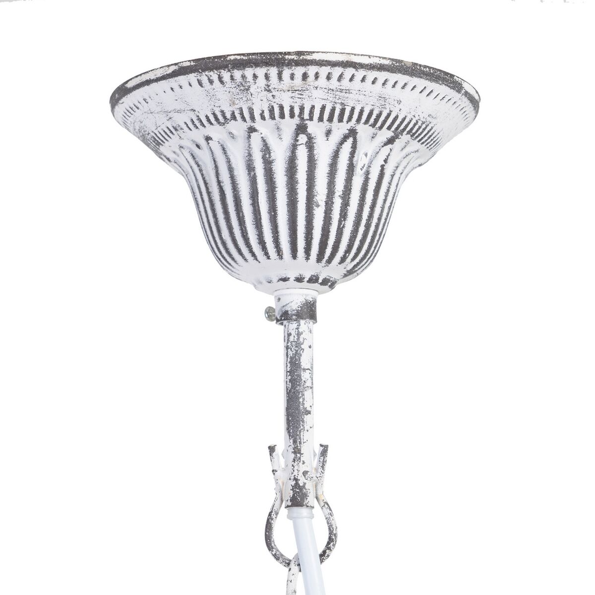 Taklampa 58 x 58 x 104 cm Svart Metall Vit Vintage Ø 15 cm - 2