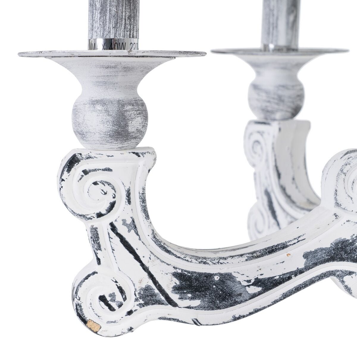 Taklampa 58 x 58 x 104 cm Svart Metall Vit Vintage Ø 15 cm - 11