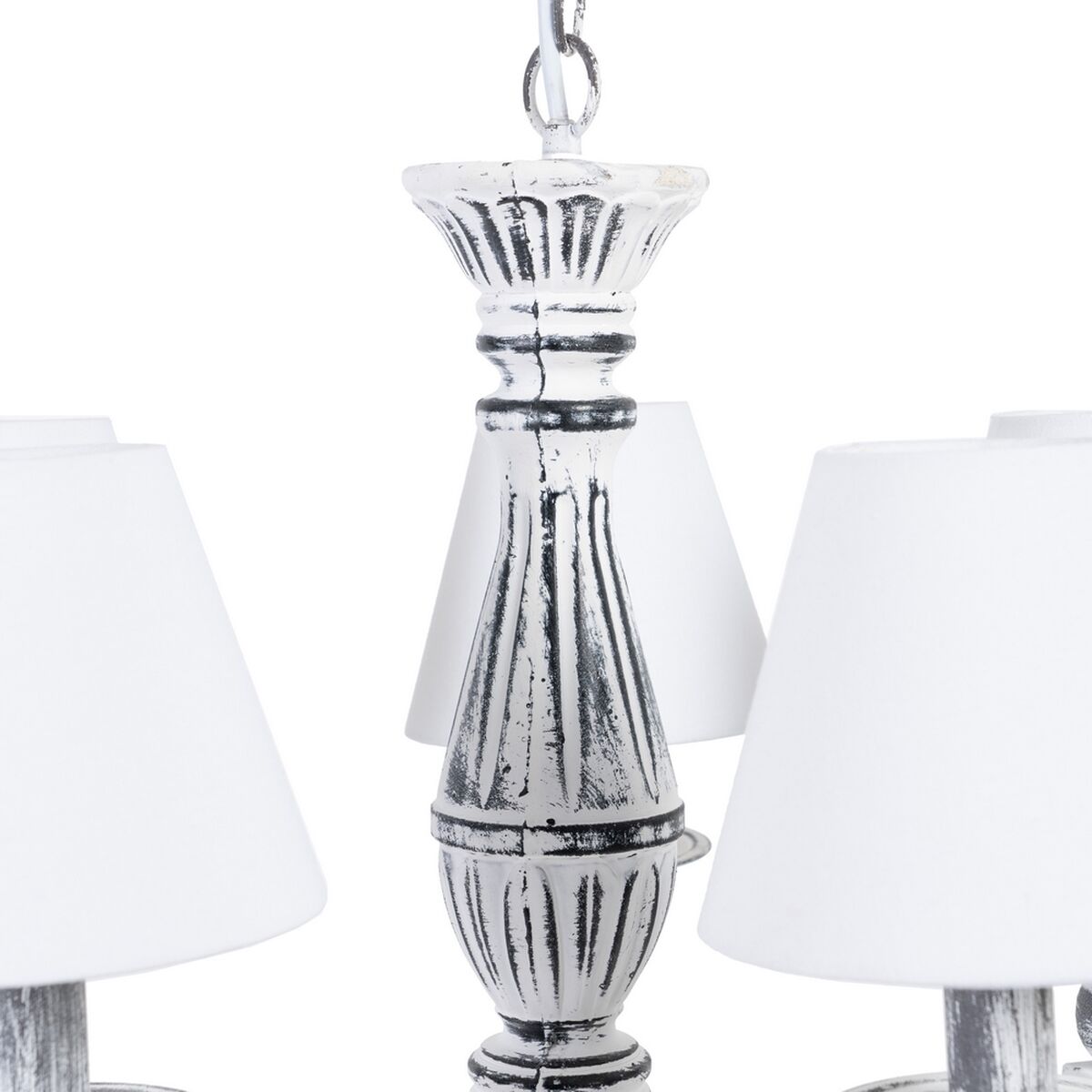 Taklampa 58 x 58 x 104 cm Svart Metall Vit Vintage Ø 15 cm - 9