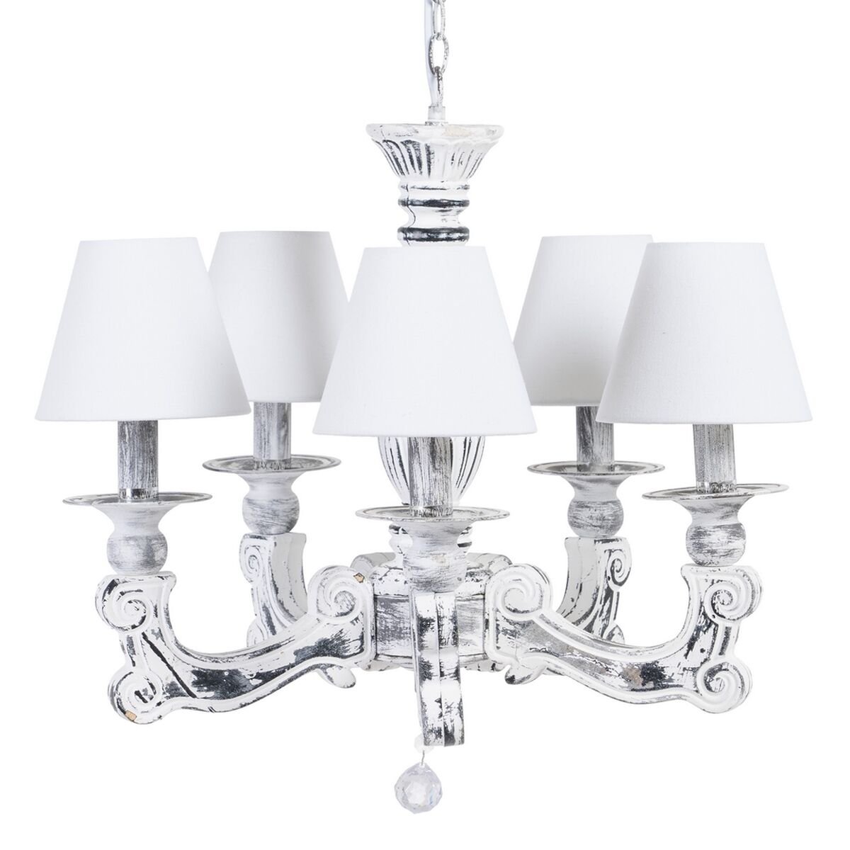 Taklampa 58 x 58 x 104 cm Svart Metall Vit Vintage Ø 15 cm - 8