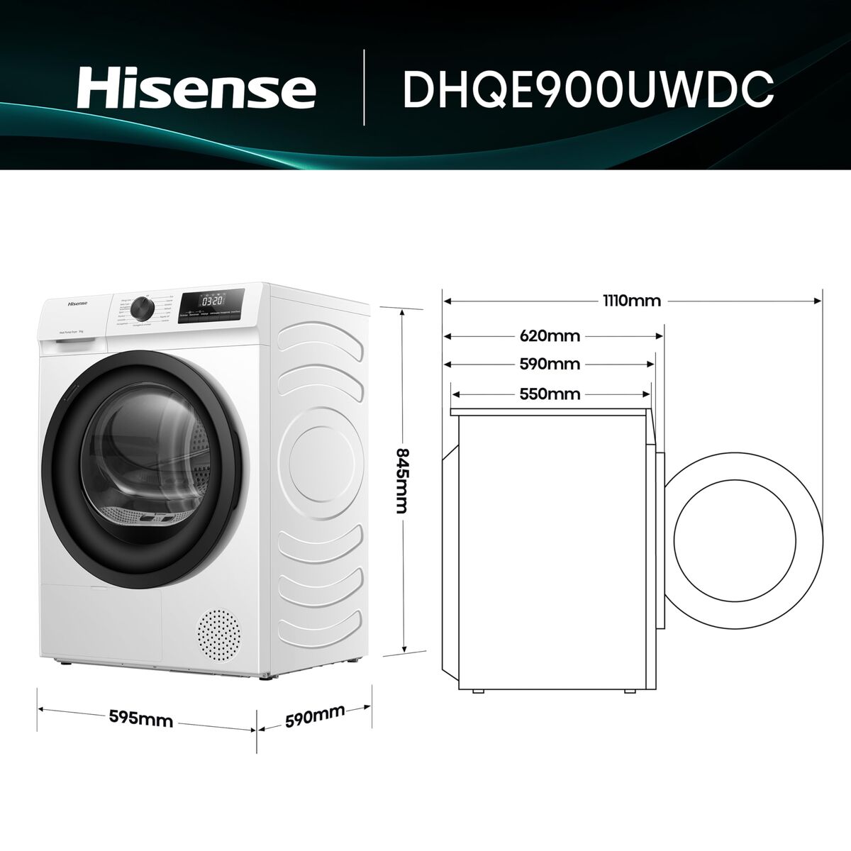 Värmepumpstumlare Hisense 9 kg - 2