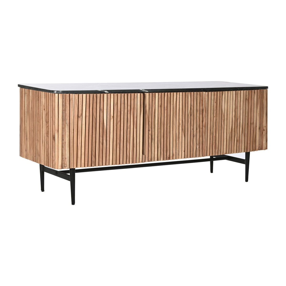 TV-möbler DKD Home Decor Brun Svart Naturell Marmor Akaciaträ 145 x 45 x 60 cm