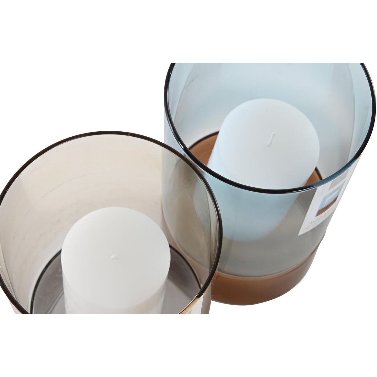Ljusstakar DKD Home Decor Glas Dvobarvna Vax 13 x 13 x 21 cm (2 antal) - 7