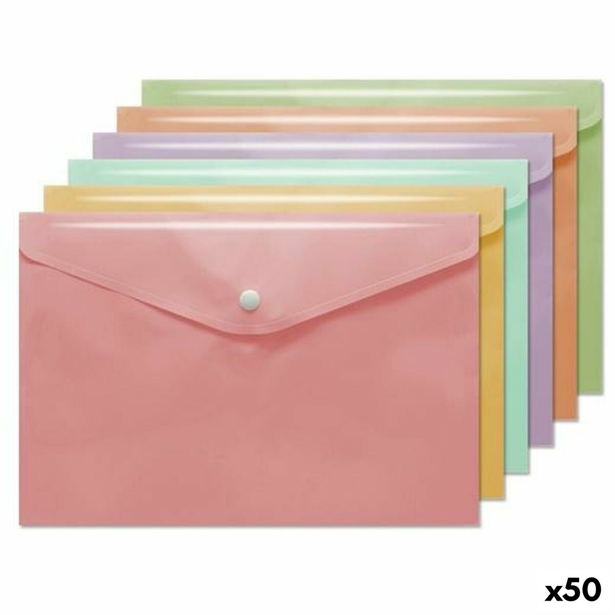 Kuvert Bismark Dokumenthållare Bakverk A4 polypropen 32,5 x 23 cm (50 antal) - 2