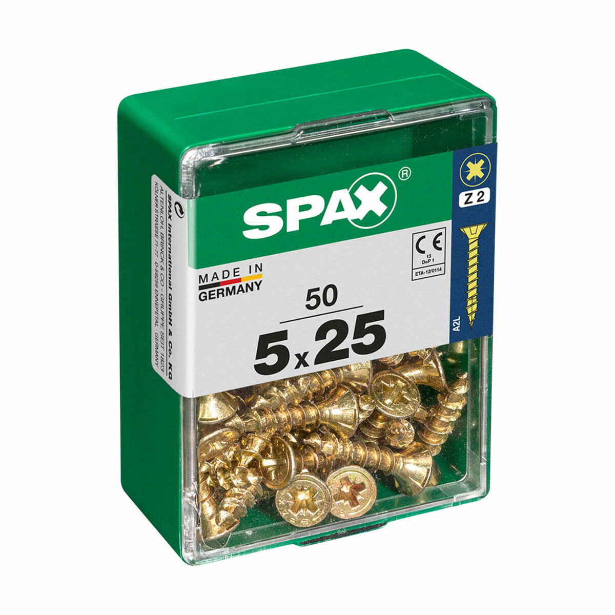Låda med skruvar SPAX Träskruv Platt huvud (5 x 25 mm) (5,0 x 25 mm) - 2