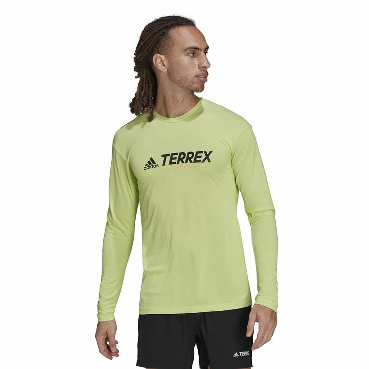 Skjorta med lång ärm Herr Adidas Terrex Primeblue Trail Limegrön - 10
